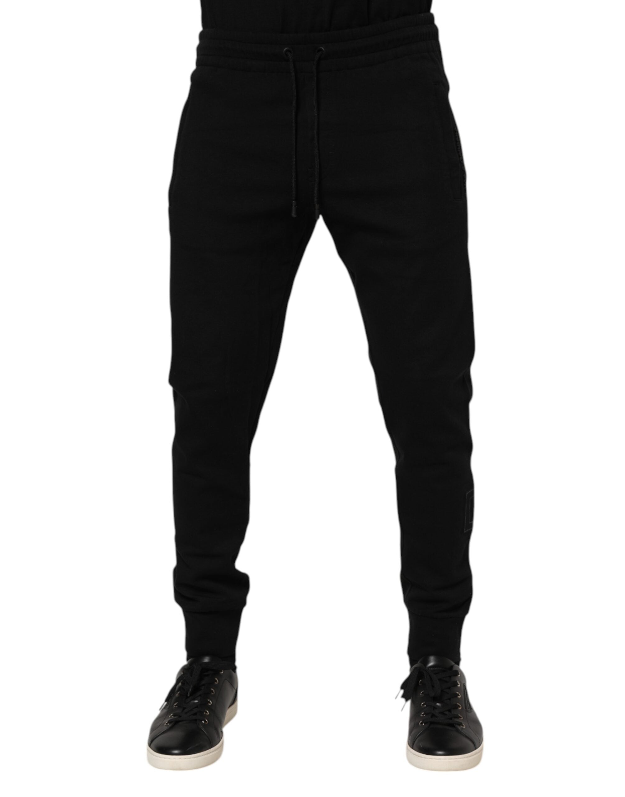 Pantalones deportivos negros de algodón para hombre de Dolce & Gabbana-2