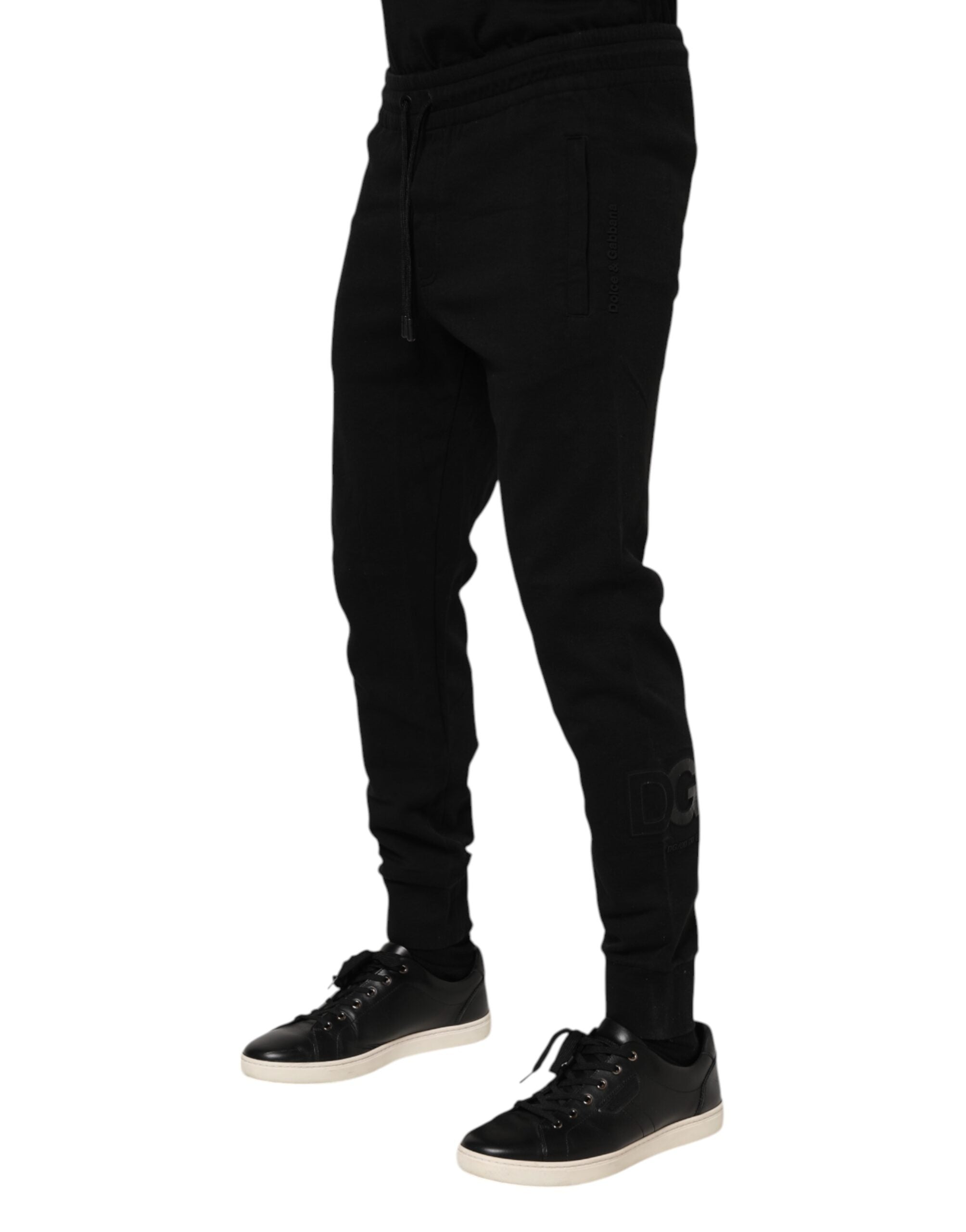 Pantalones deportivos negros de algodón para hombre de Dolce & Gabbana-3