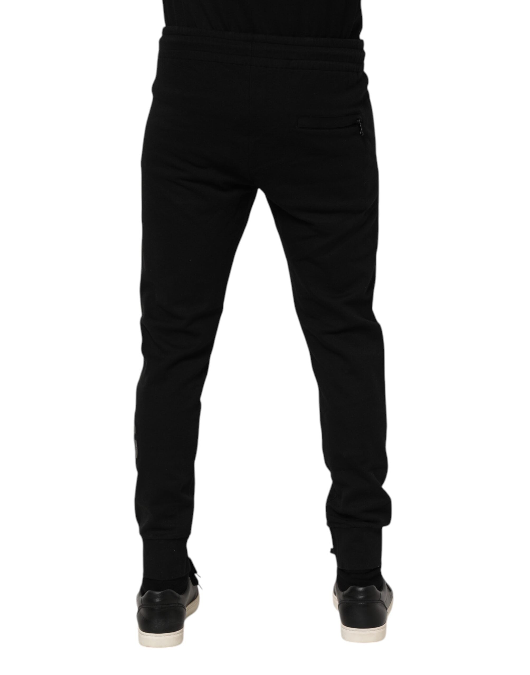 Pantalones deportivos negros de algodón para hombre de Dolce & Gabbana-4