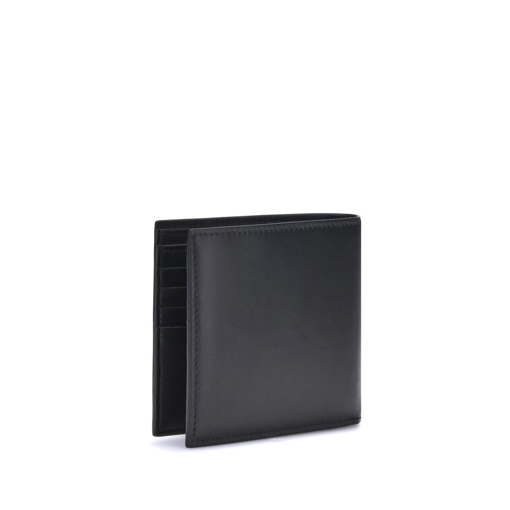 Alexander McQueen Schwarzes Kalb Leder Bos Taurus Portemonnaie-2