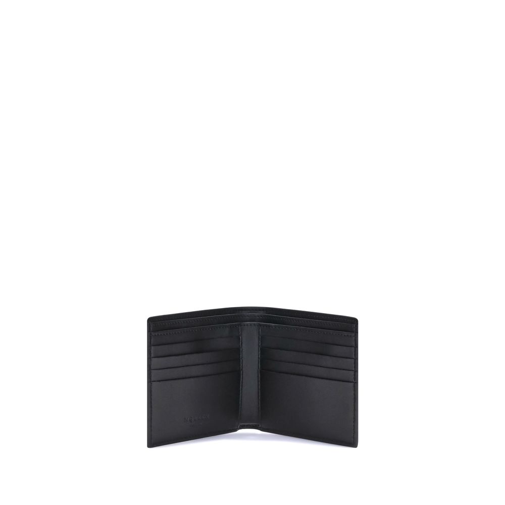 Alexander McQueen Schwarzes Kalb Leder Bos Taurus Portemonnaie-3