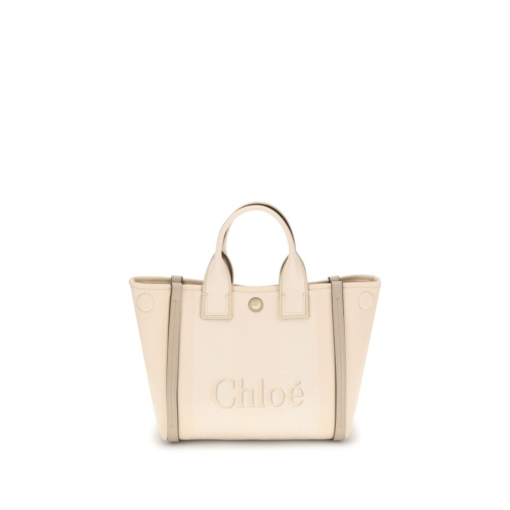 Bolso de mano de algodón beige de Chloé-1
