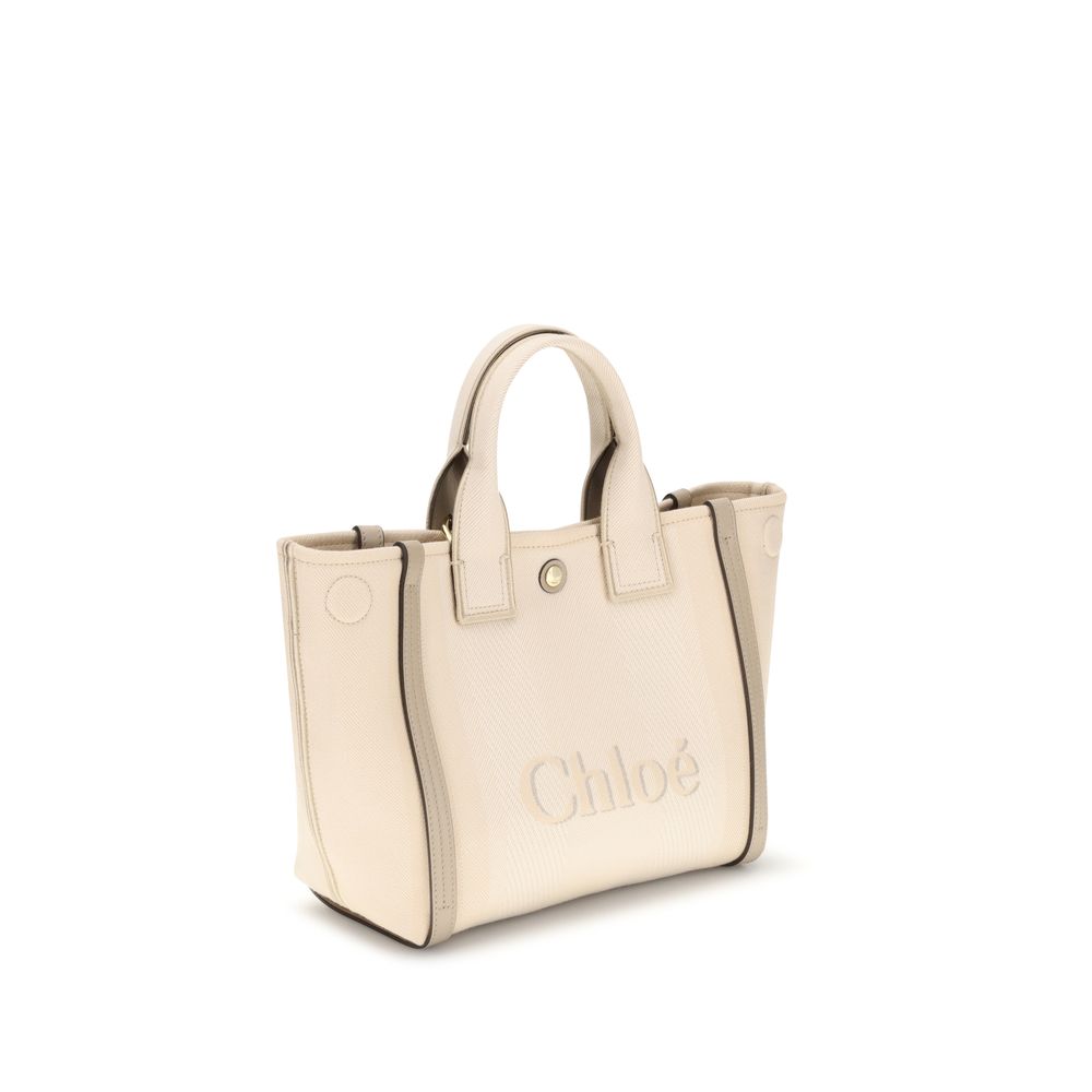 Bolso de mano de algodón beige de Chloé-2
