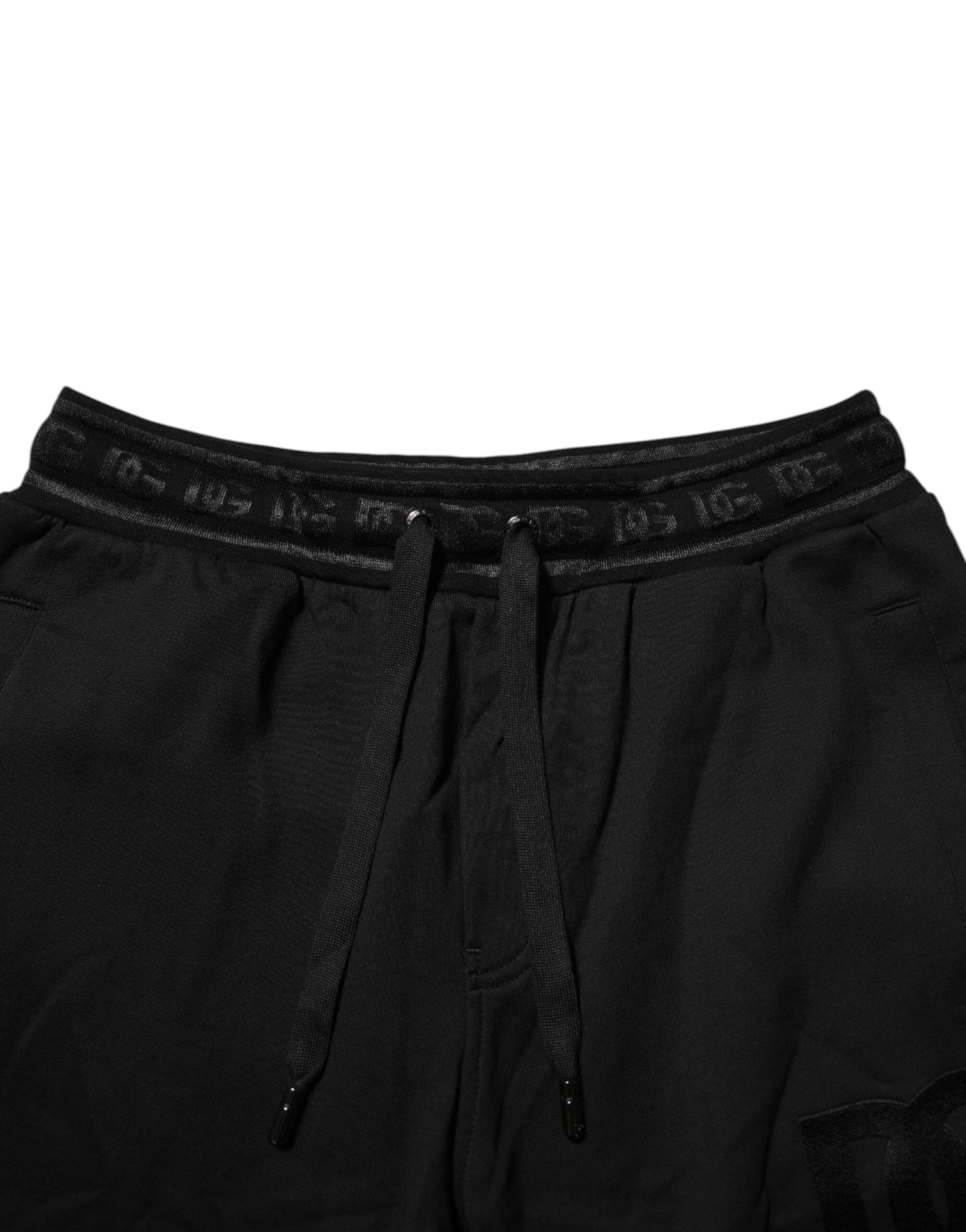 Dolce & Gabbana Black Cotton Joggers with Drawstring-5