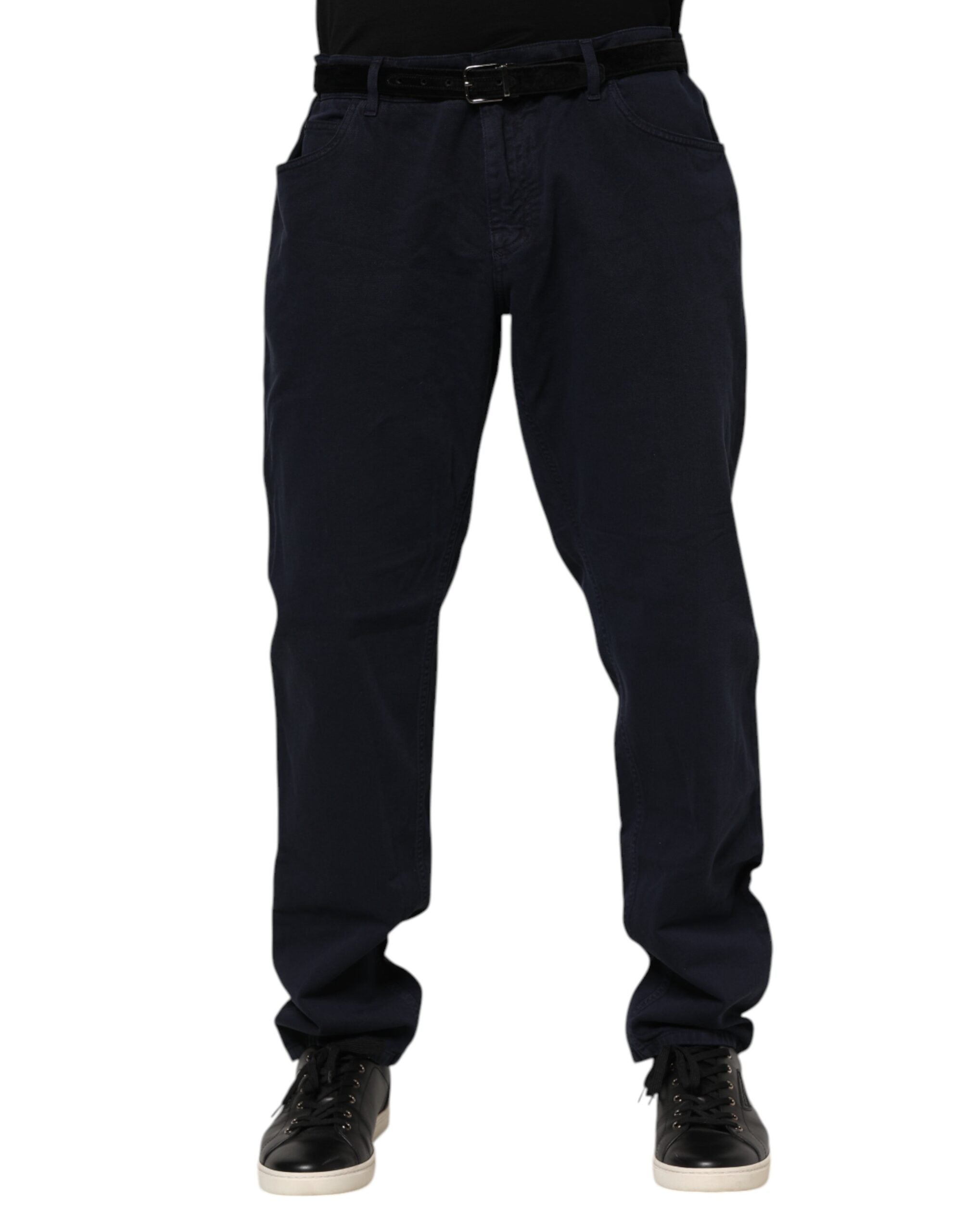 Vaqueros negros denim cónicos de Dolce & Gabbana en algodón-2