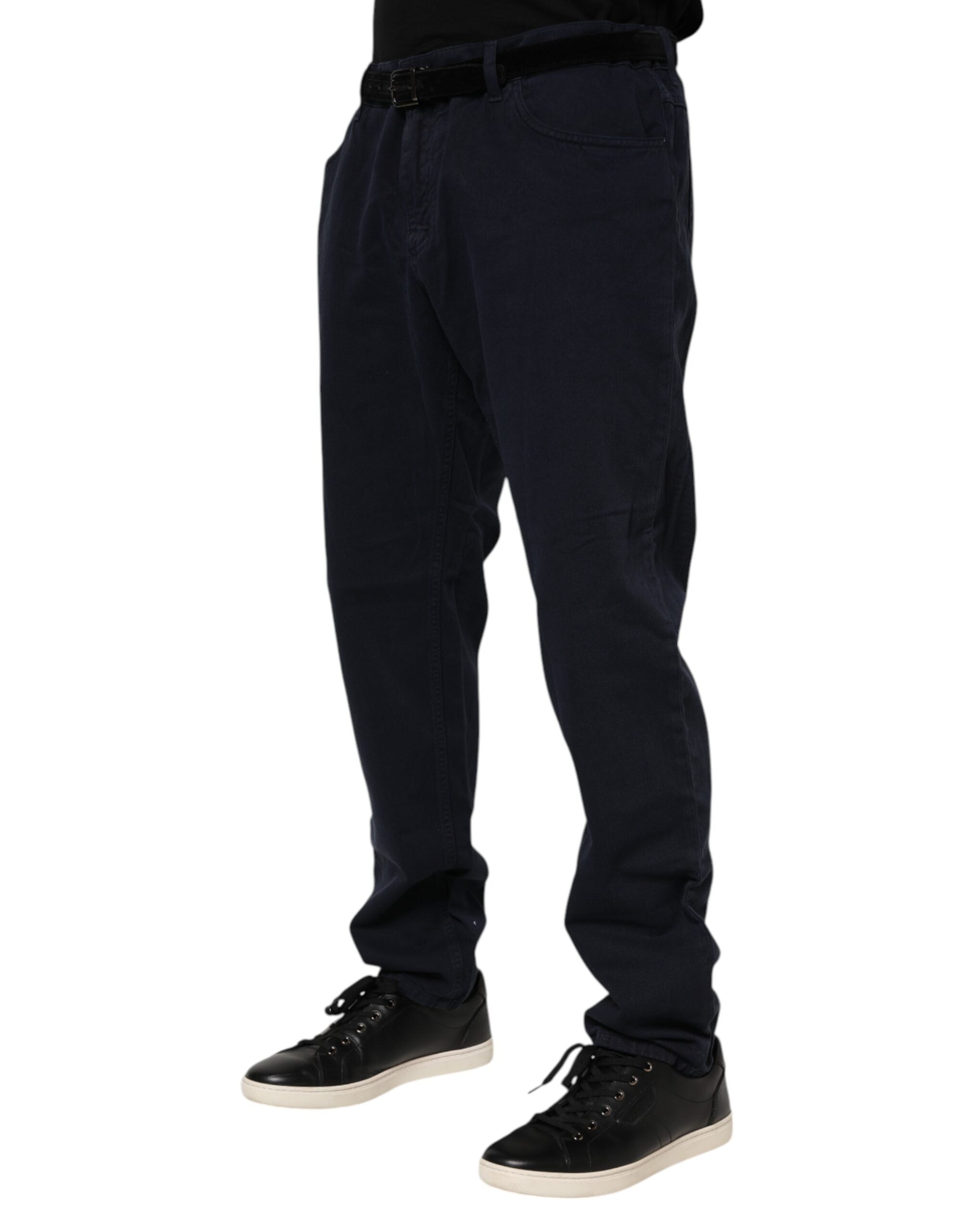 Vaqueros negros denim cónicos de Dolce & Gabbana en algodón-3