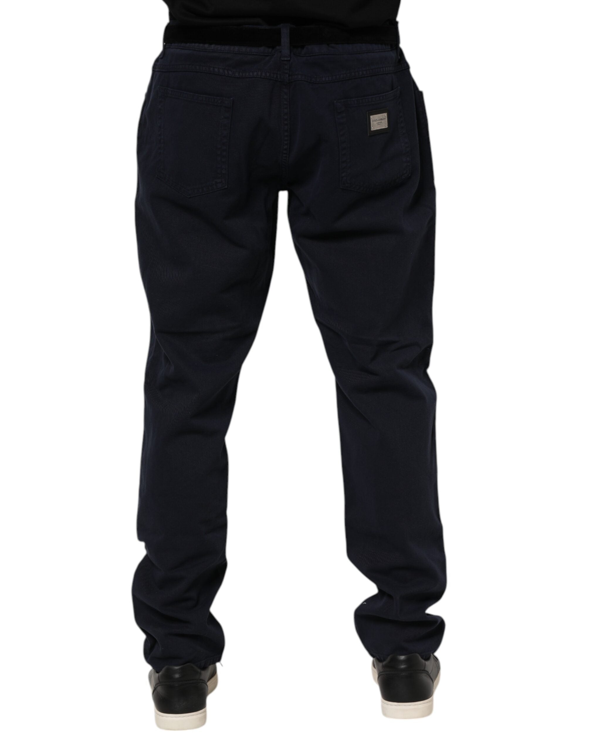 Vaqueros negros denim cónicos de Dolce & Gabbana en algodón-4