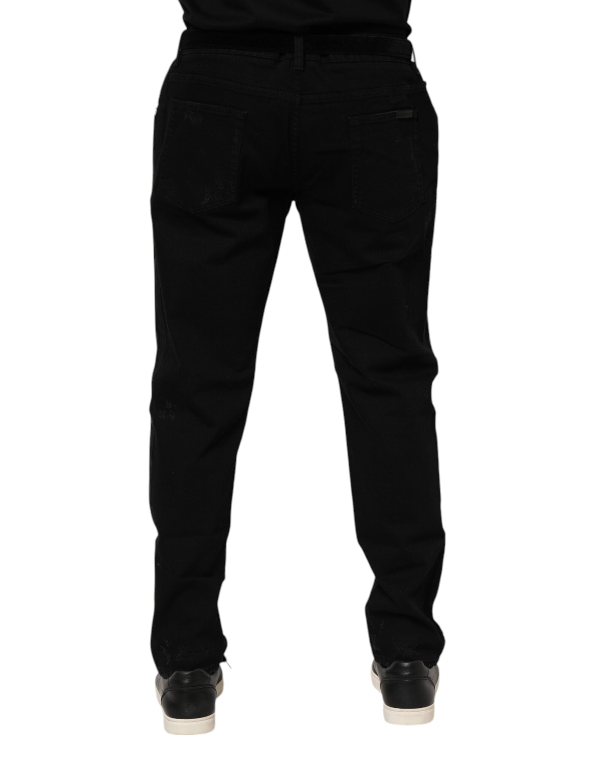 Vaqueros ajustados de algodón negro de Dolce & Gabbana para hombre-4