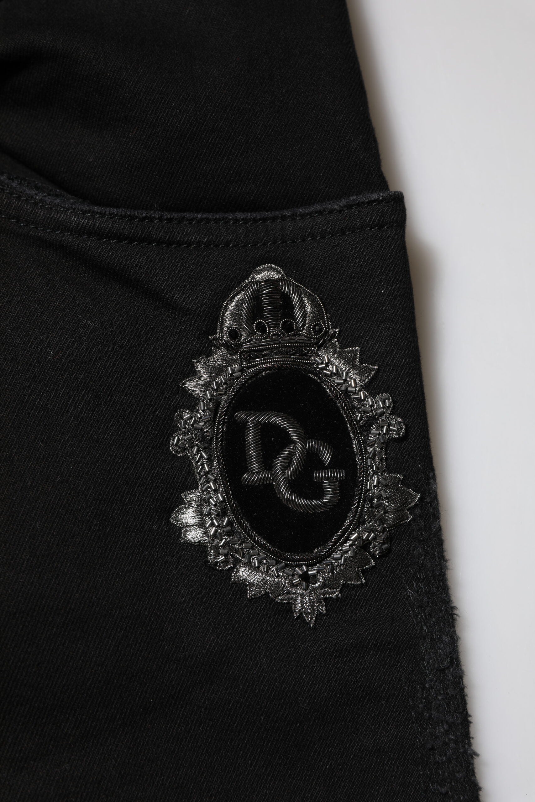 Vaqueros ajustados de algodón negro de Dolce & Gabbana para hombre-6