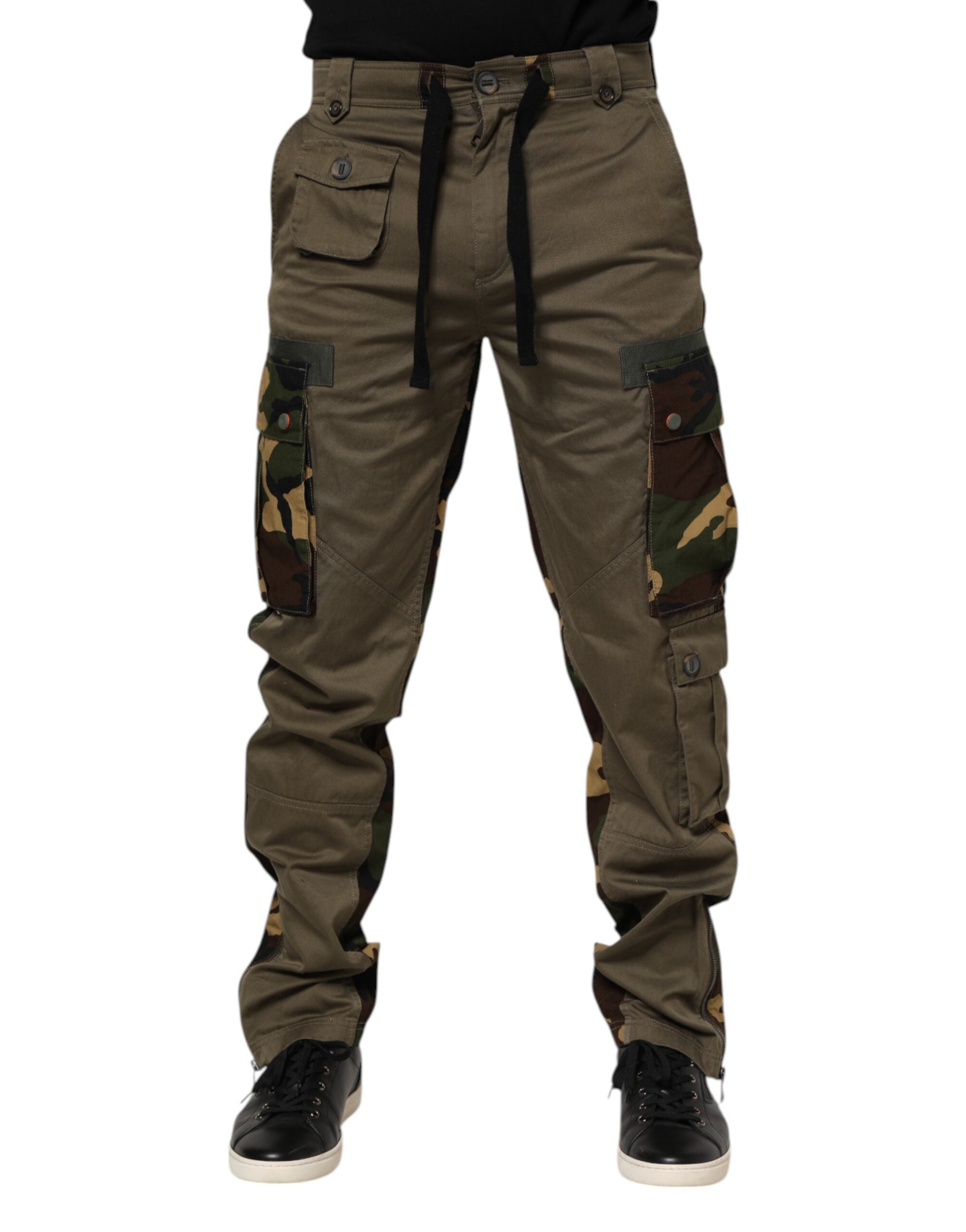 Pantalones cargo de algodón marrón con estampado de camuflaje de Dolce & Gabbana-2