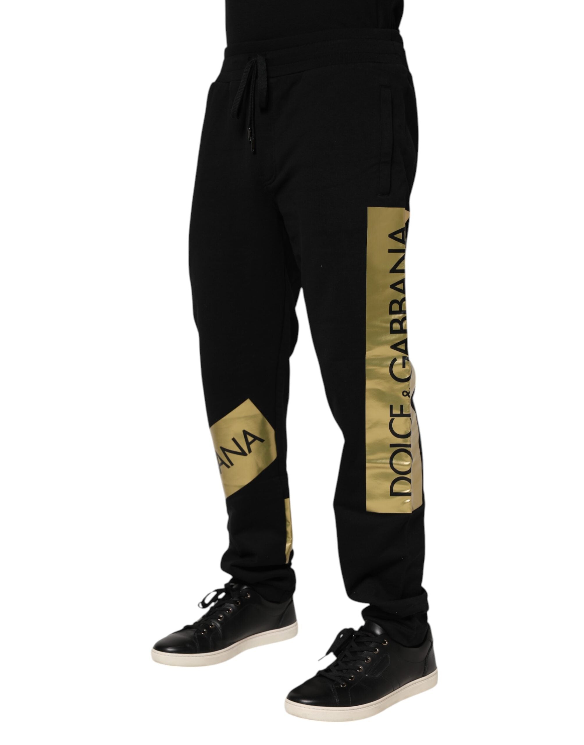 Dolce & Gabbana Black Cotton Logo Tape Men's Joggers-3