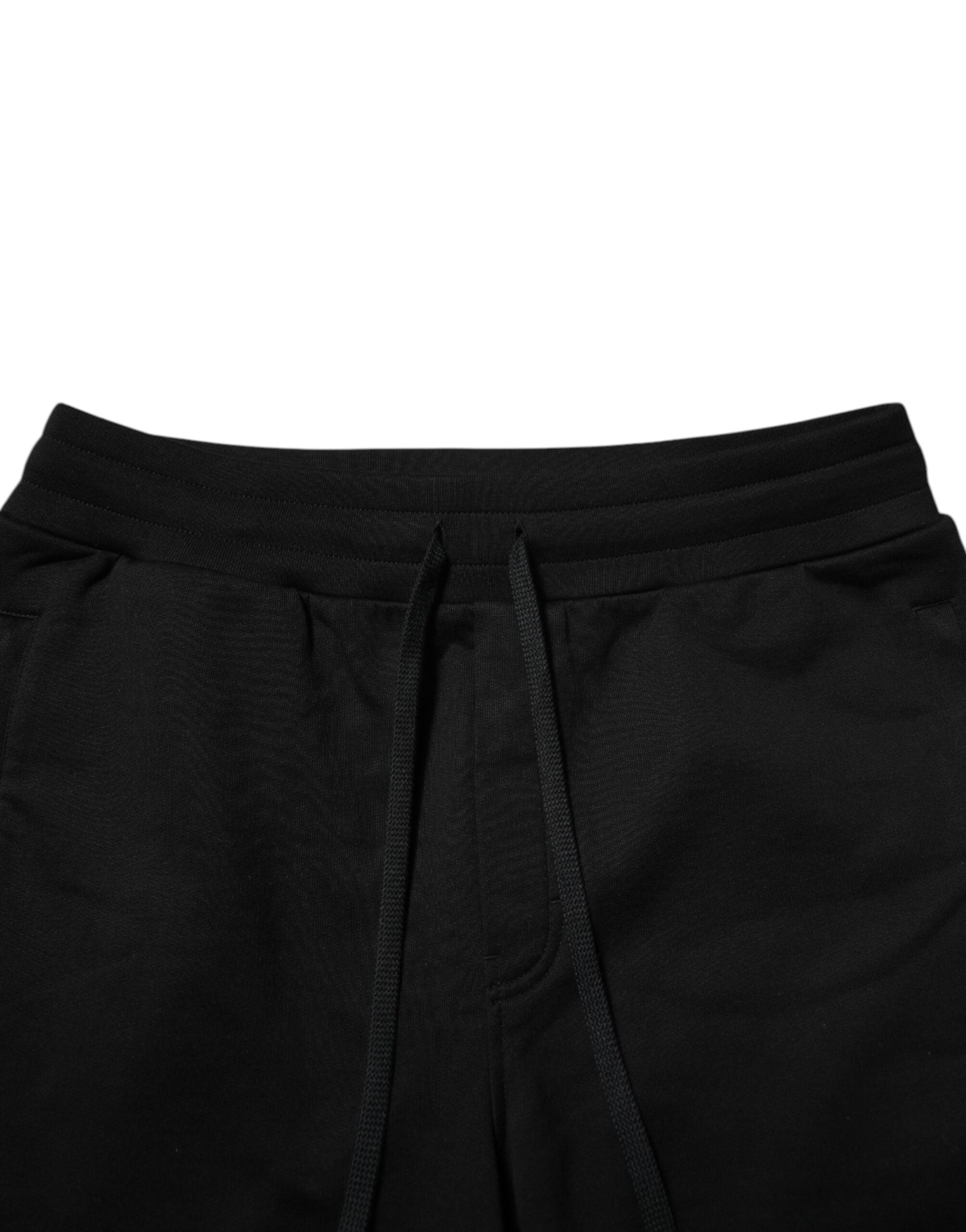 Dolce & Gabbana Black Cotton Logo Tape Men's Joggers-5