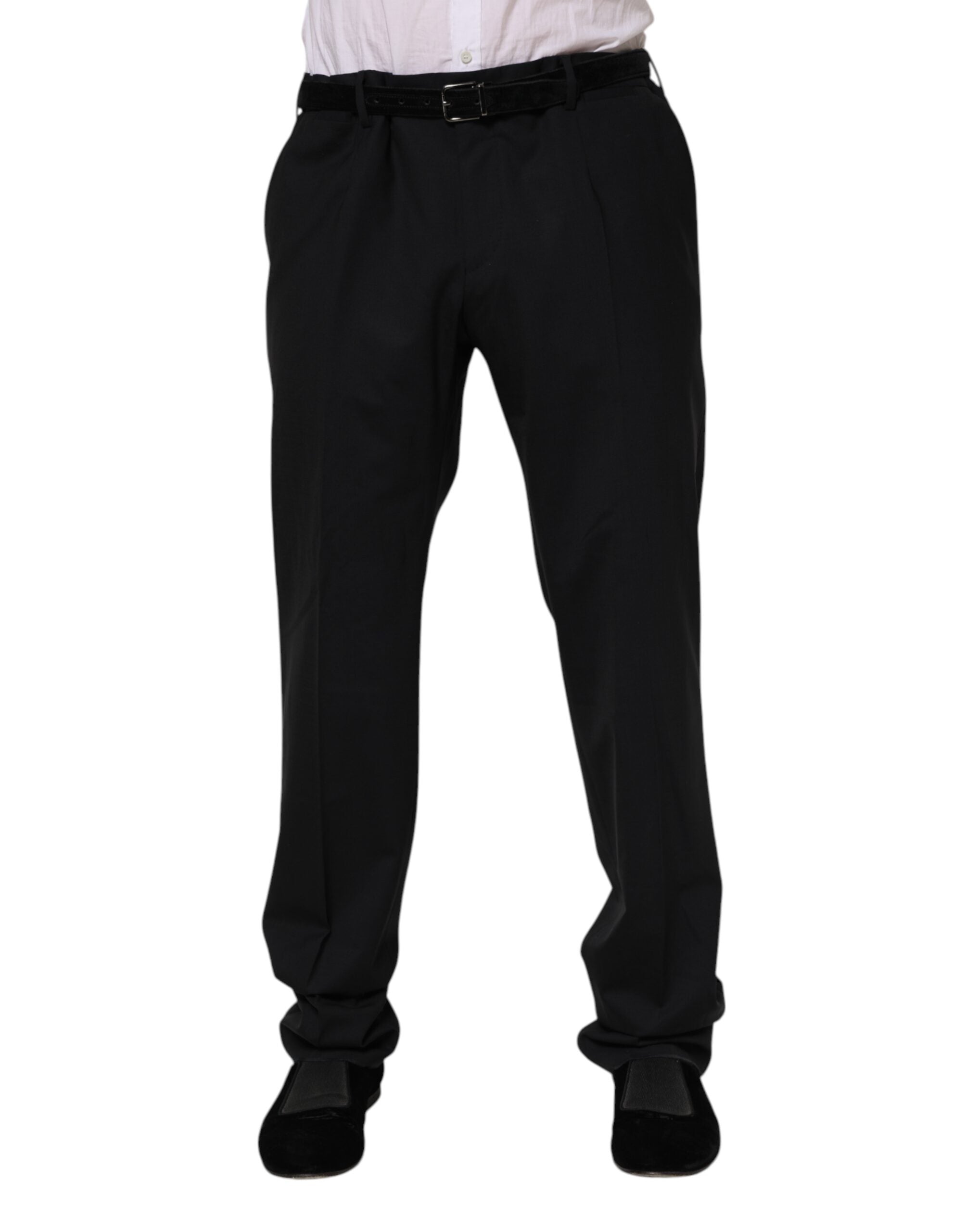 Dolce & Gabbana black formal suit trousers in wool-2