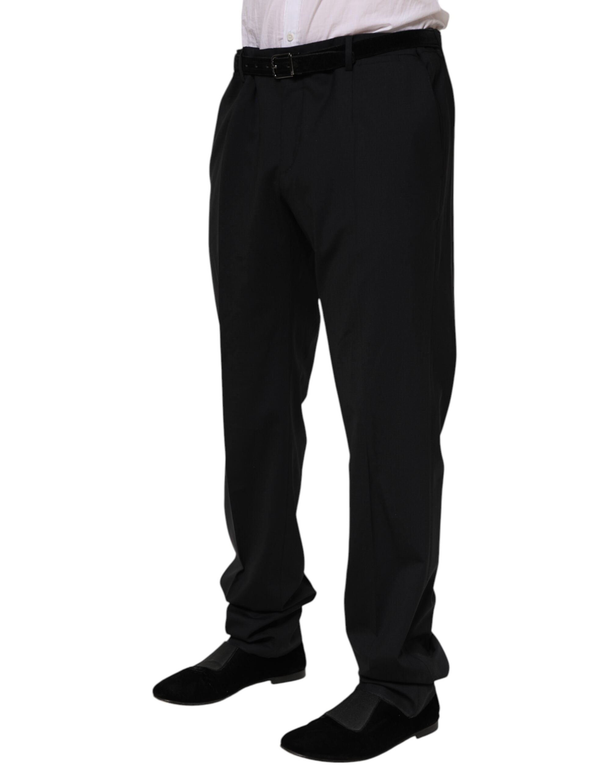 Dolce & Gabbana black formal suit trousers in wool-3