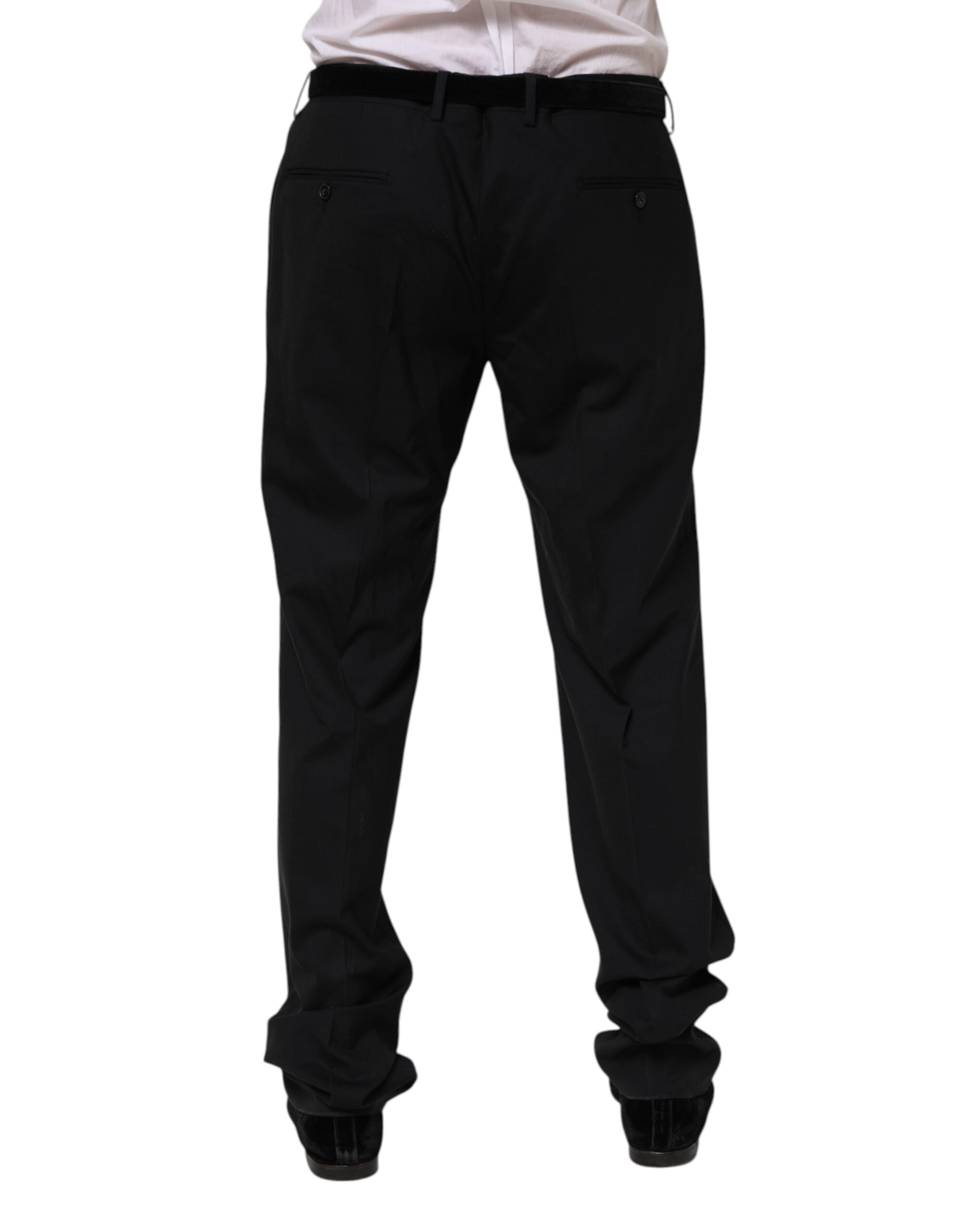 Dolce & Gabbana black formal suit trousers in wool-4