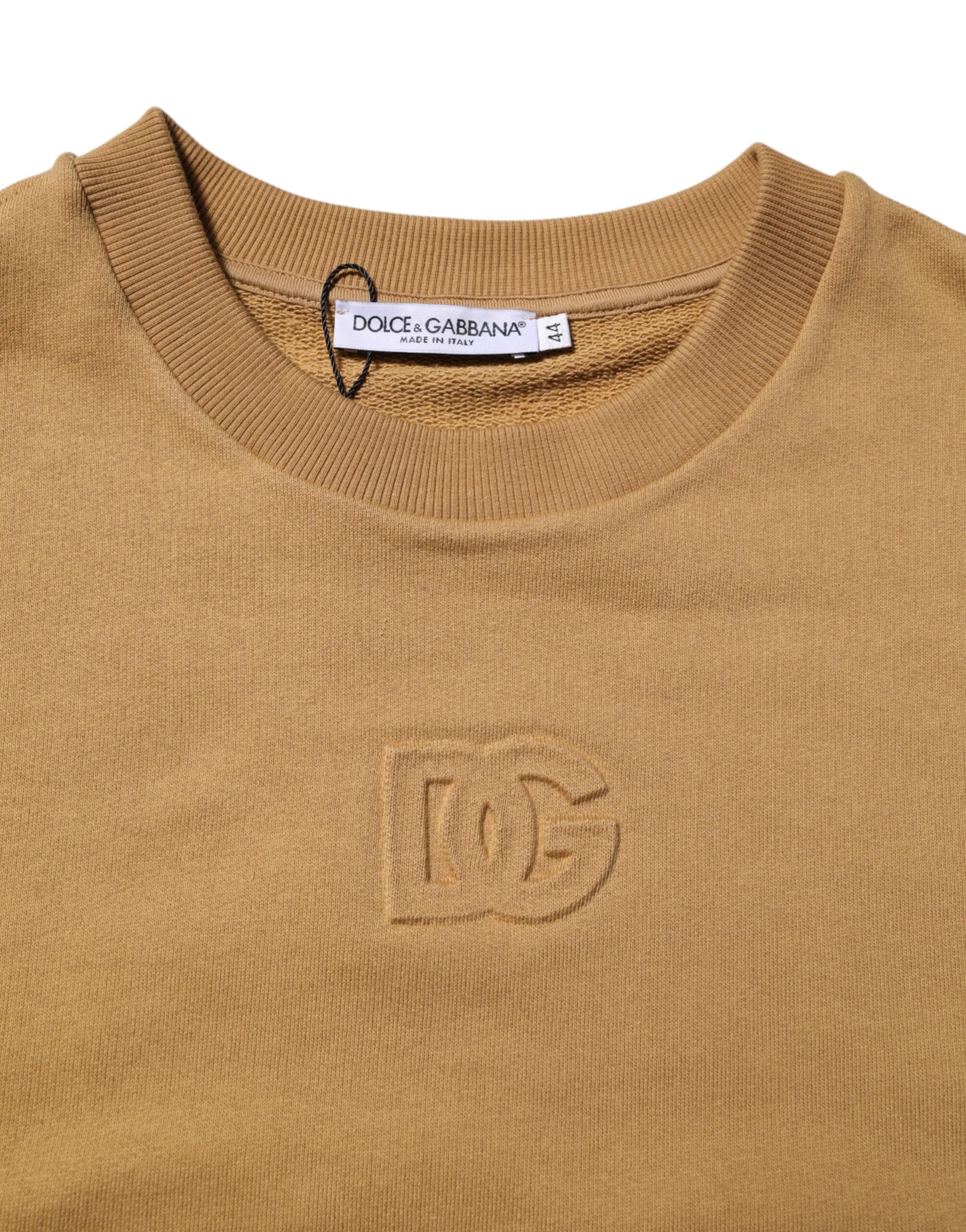 Suéter de algodón amarillo mostaza de Dolce & Gabbana con relieve DG-5