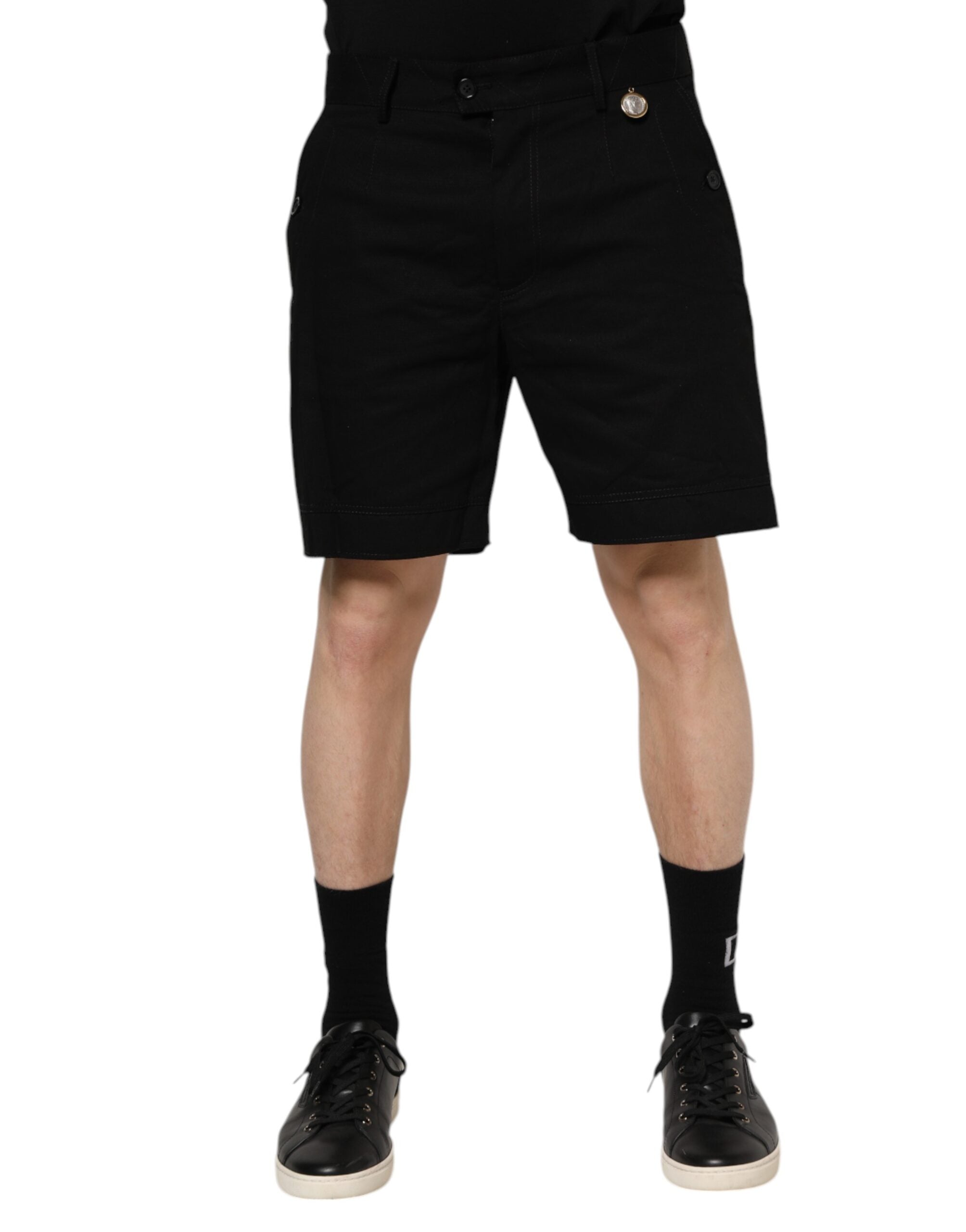 Dolce & Gabbana Black knee-length men's Bermuda shorts made of cotton-1