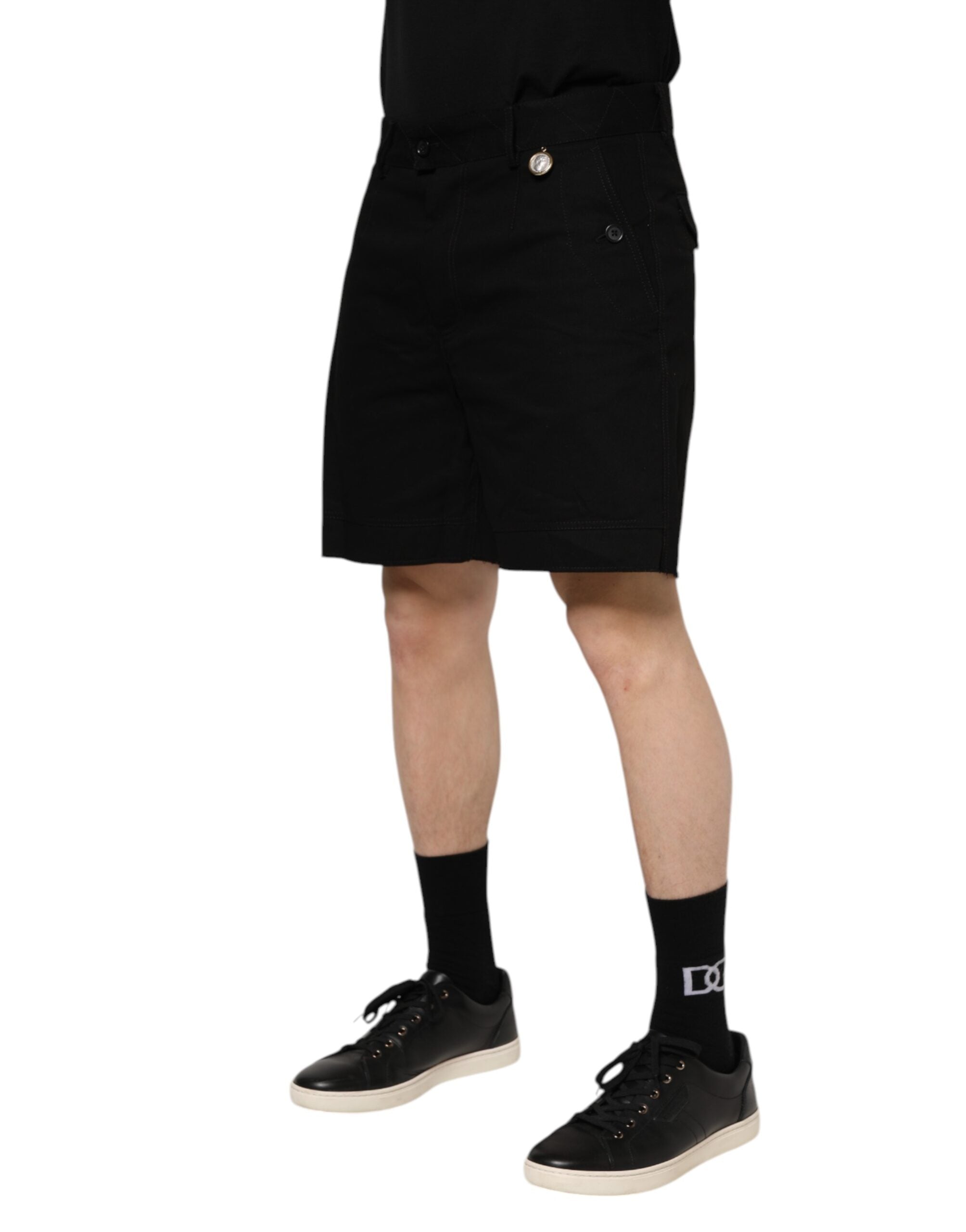 Dolce & Gabbana Black knee-length men's Bermuda shorts made of cotton-3