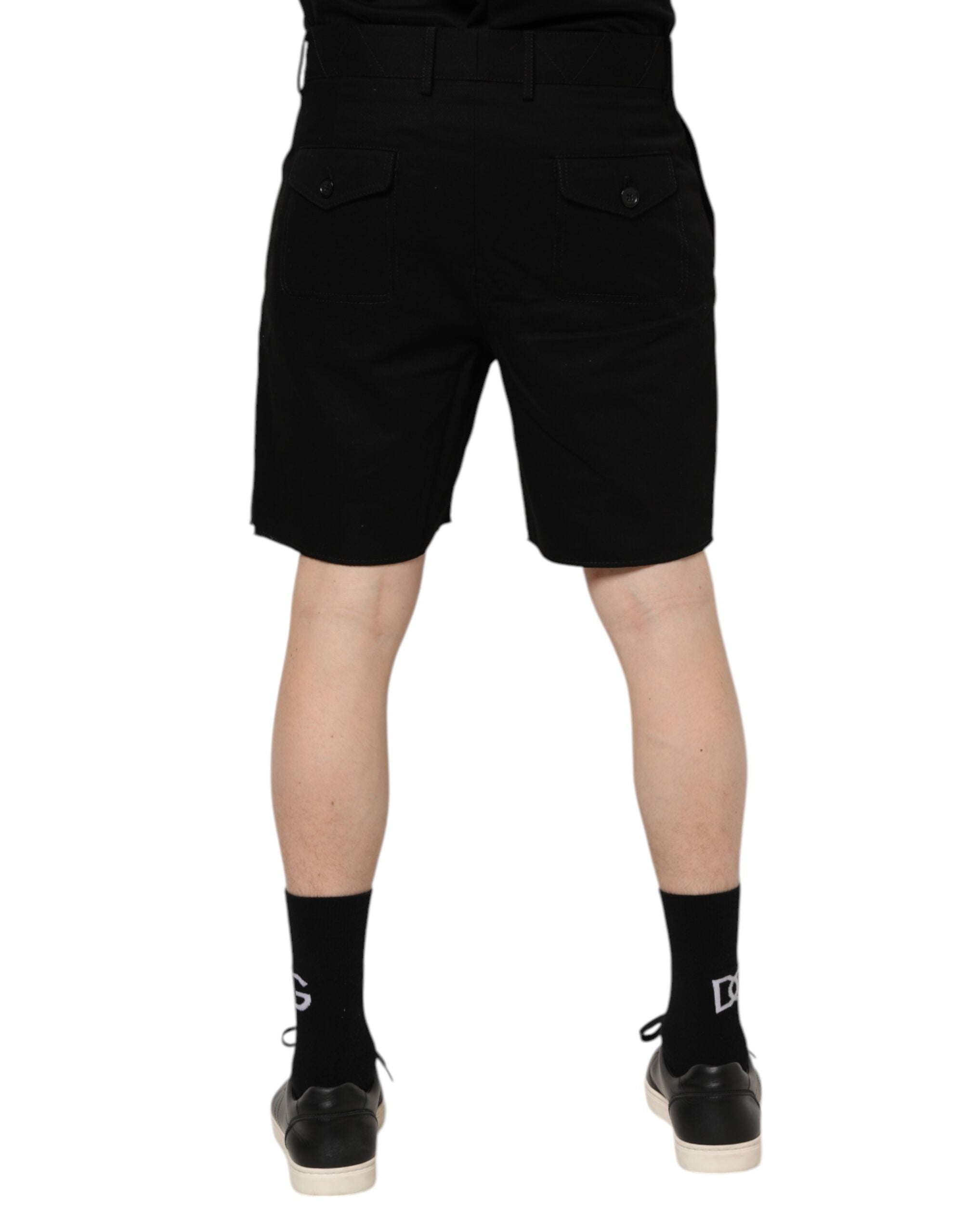 Dolce & Gabbana Black knee-length men's Bermuda shorts made of cotton-4