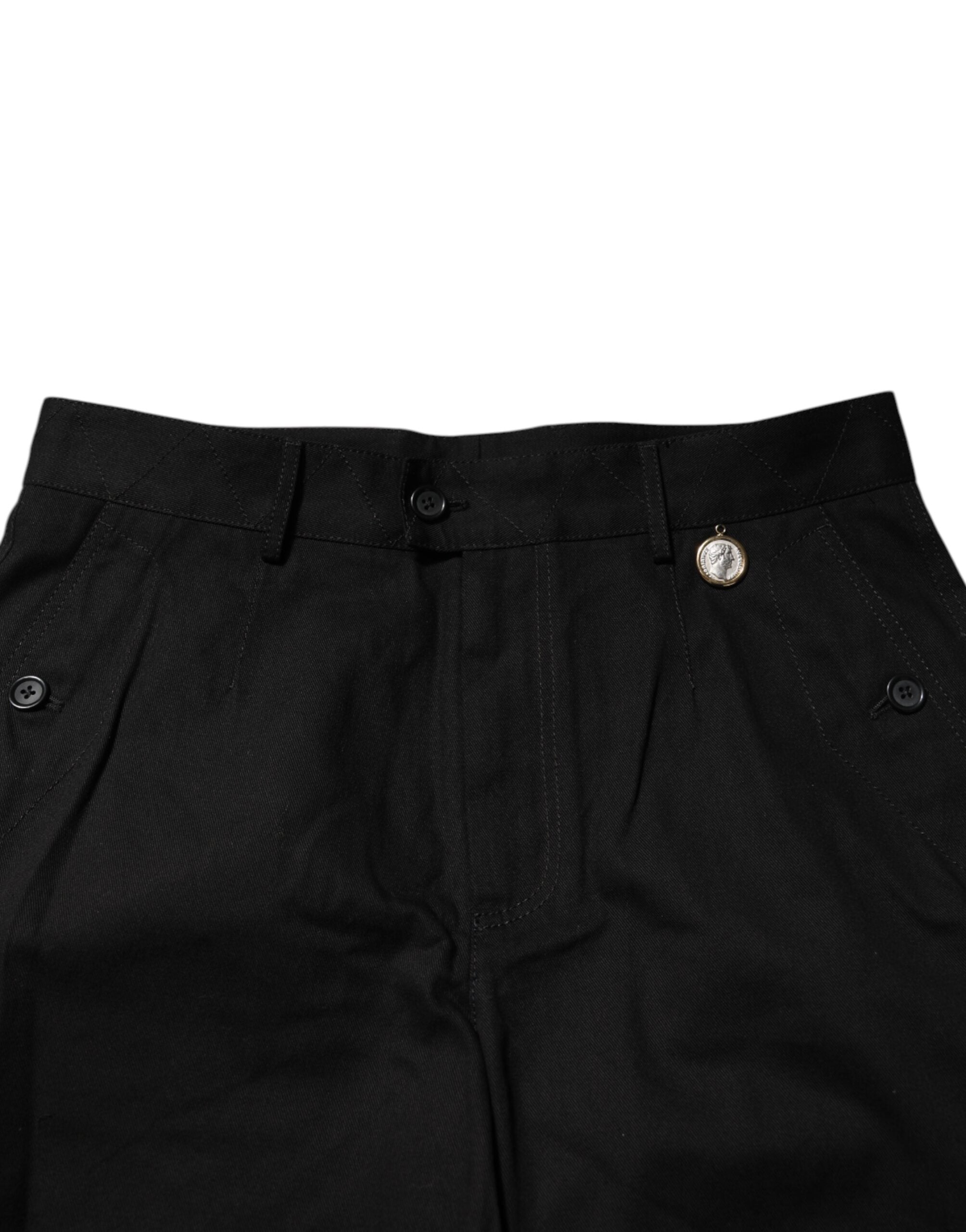 Dolce & Gabbana Black knee-length men's Bermuda shorts made of cotton-5