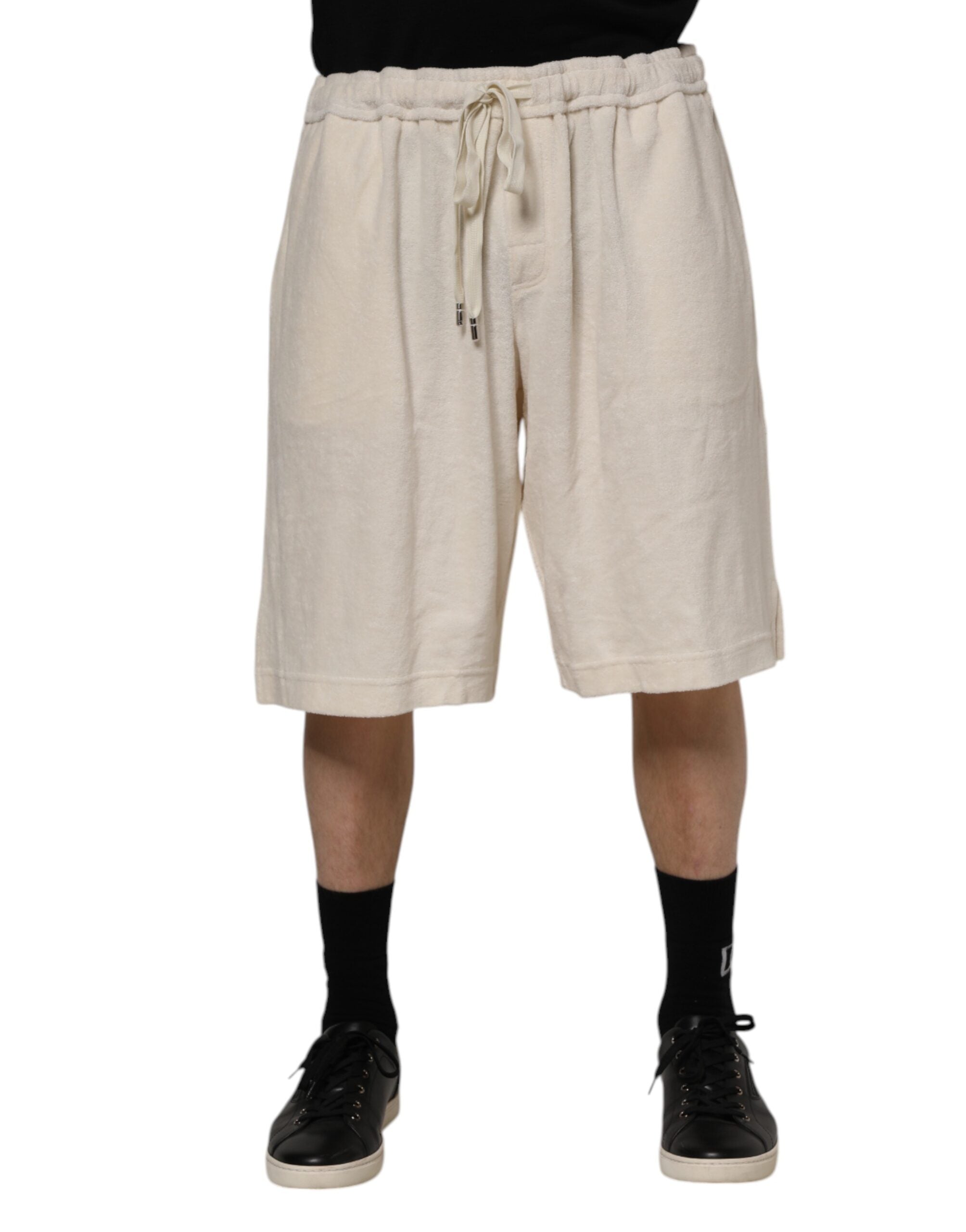 Dolce & Gabbana Ivory Cotton Men's Bermuda Sweatshorts Shorts-1