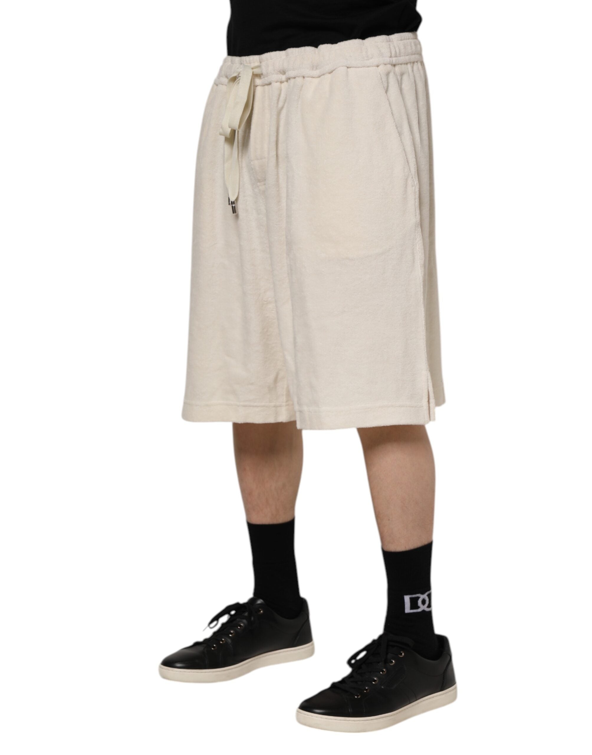 Dolce & Gabbana Ivory Cotton Men's Bermuda Sweatshorts Shorts-3