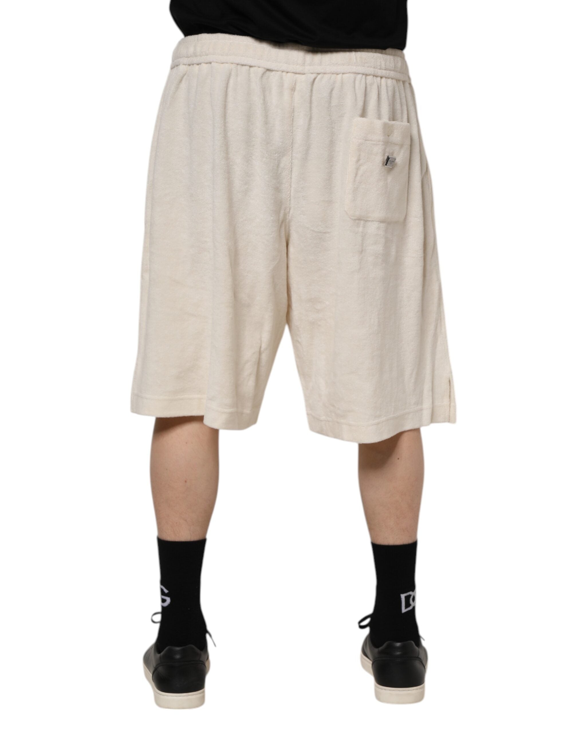 Dolce & Gabbana Ivory Cotton Men's Bermuda Sweatshorts Shorts-4