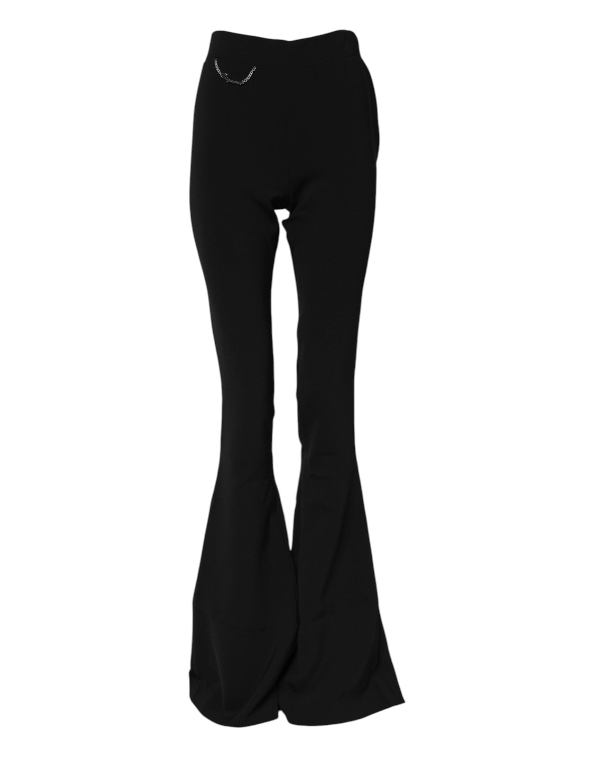 Dsquared² Black high-waisted flared trousers made of polyester