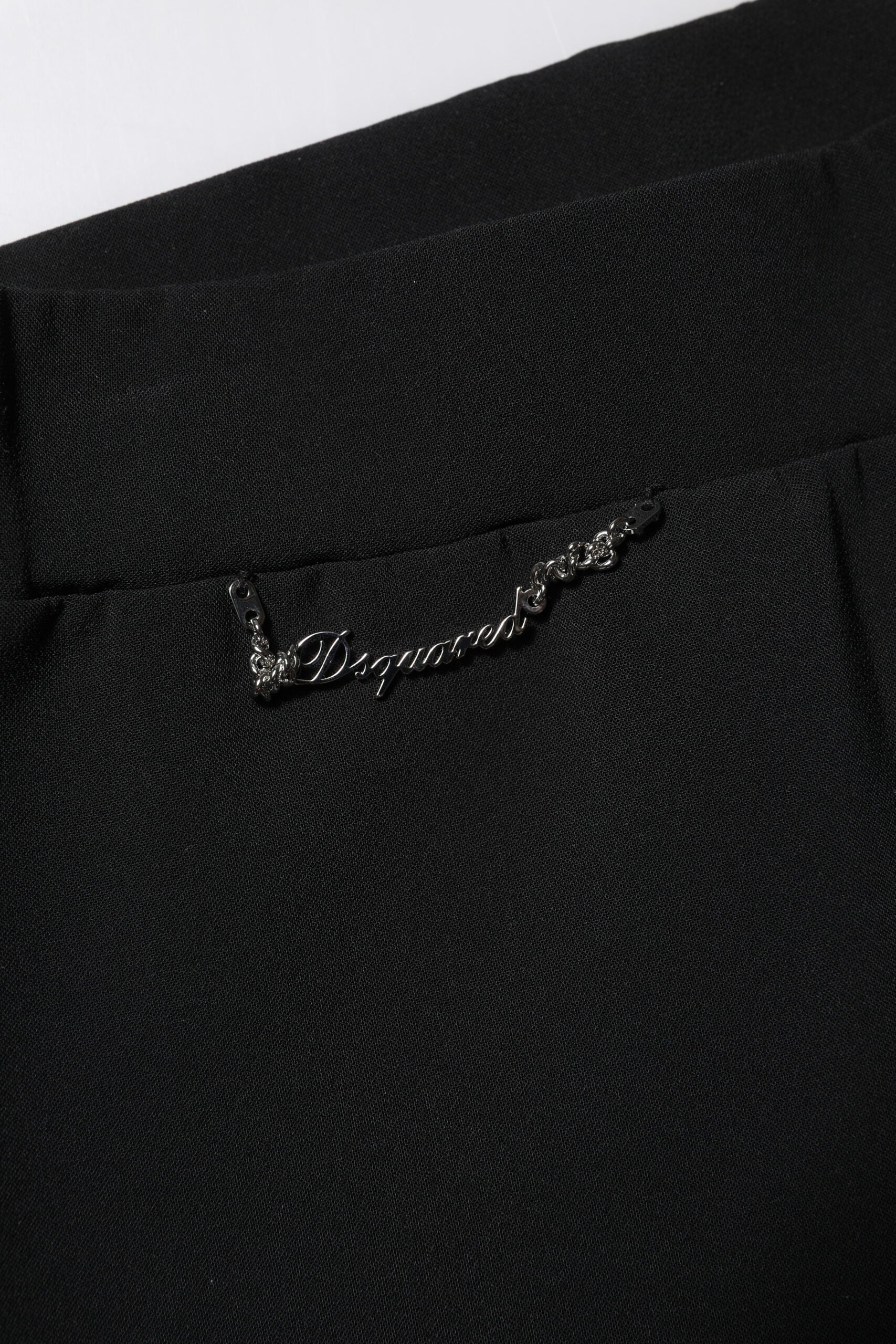 Dsquared² Black high-waisted flared trousers made of polyester-5