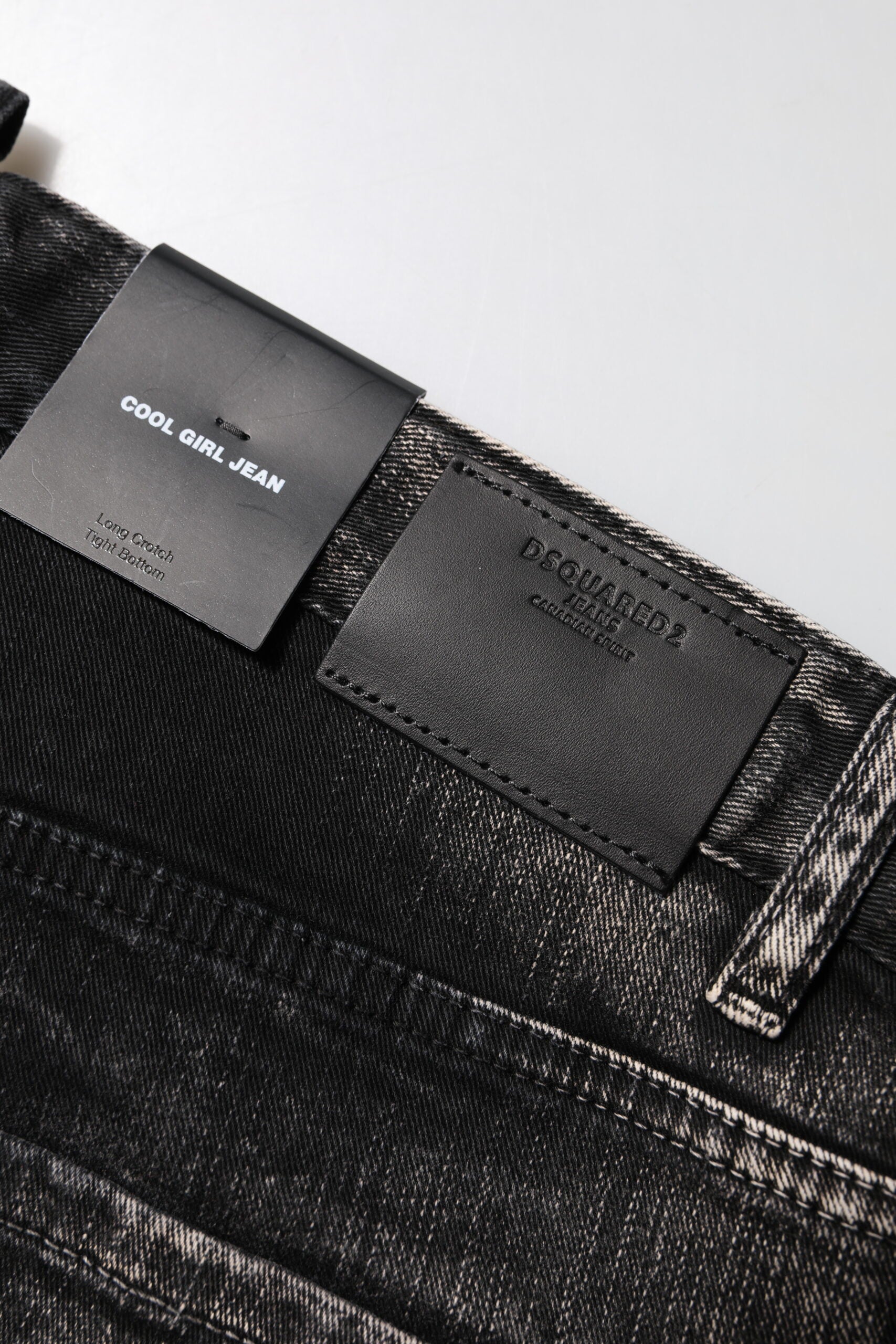 Dsquared² Black washed denim jeans with a mid-waisted, tapered leg-5