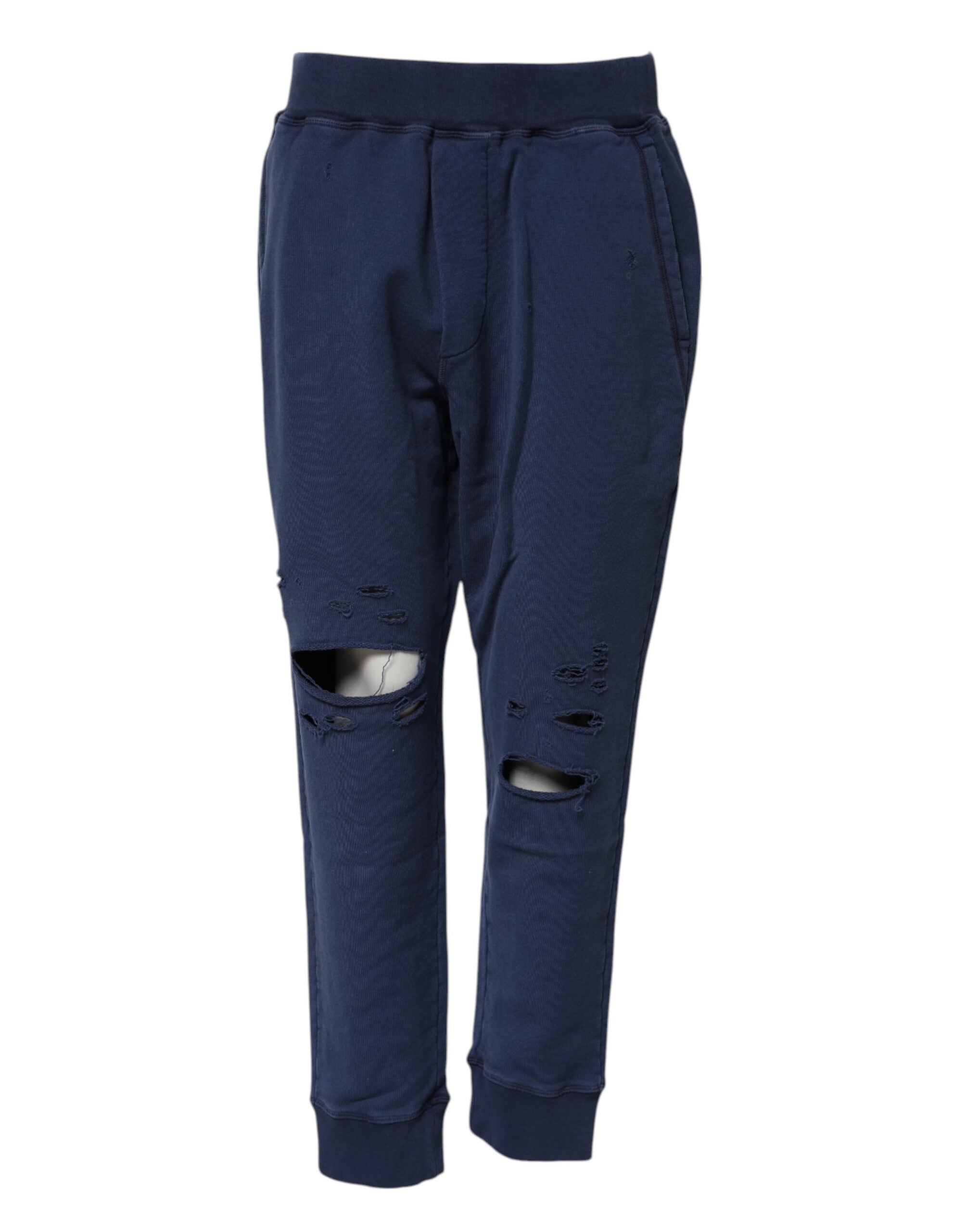 Dsquared² Blue mid-waisted cotton jogging pants-2