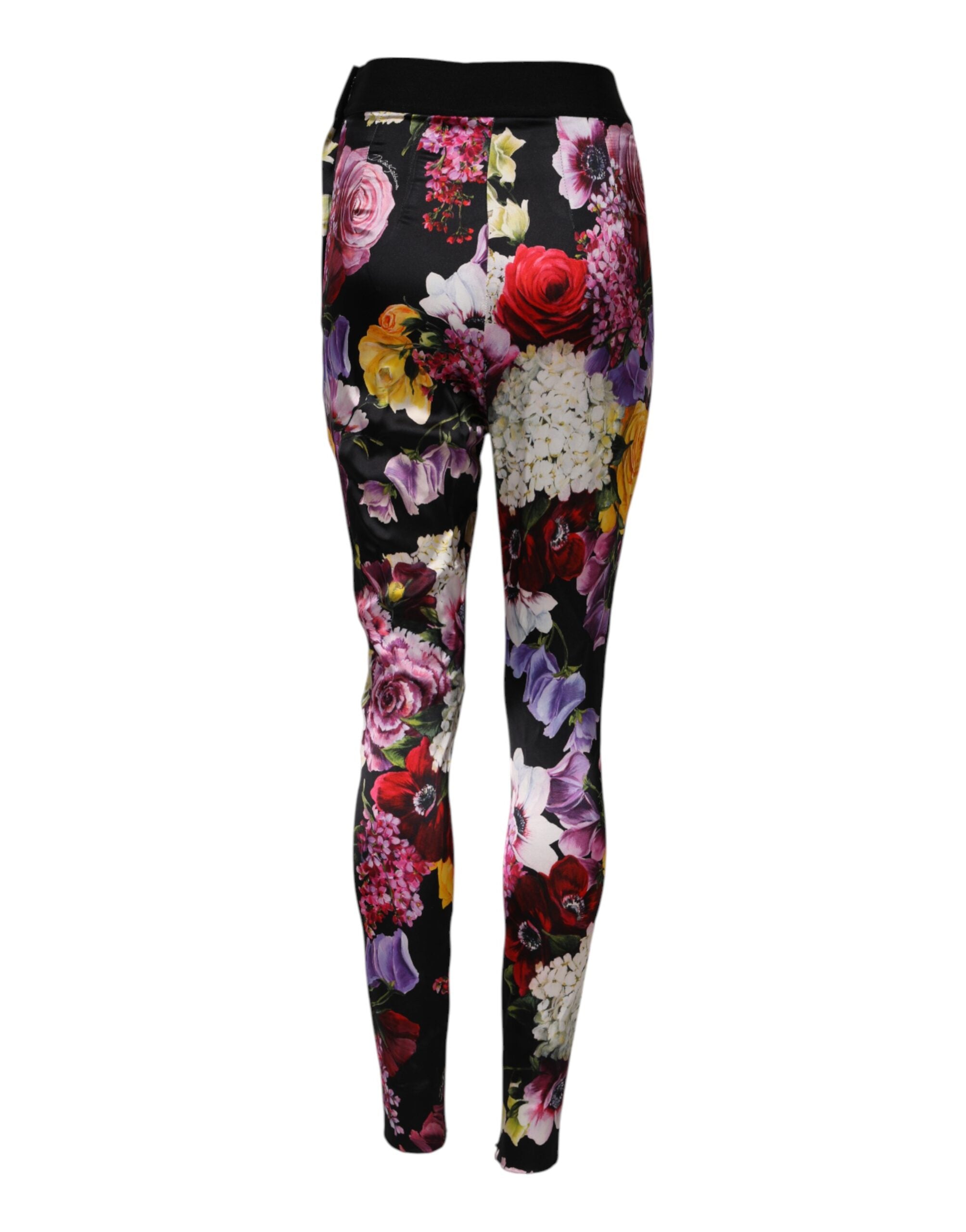 Dolce & Gabbana Multicolor Floral Legging Stretch Waist Pants-3