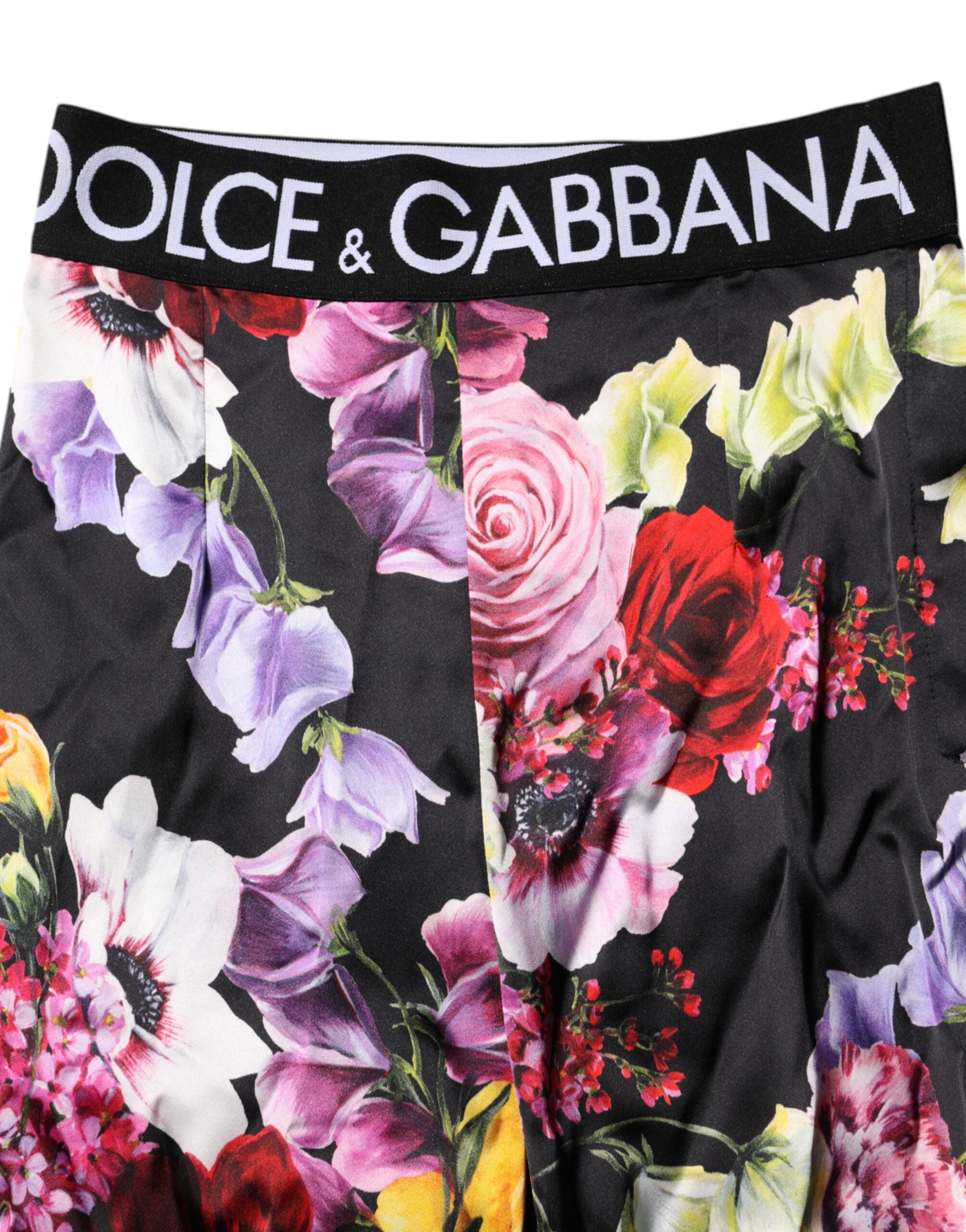 Dolce & Gabbana Multicolor Floral Legging Stretch Waist Pants-4