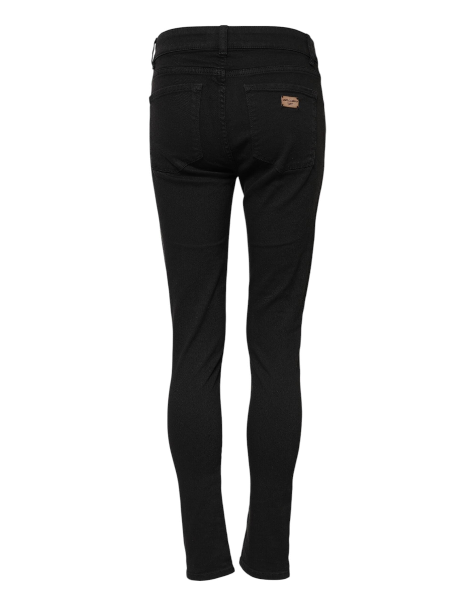 Dolce & Gabbana Schwarze Cotton Stretch Slim Fit Denim Jeans-3