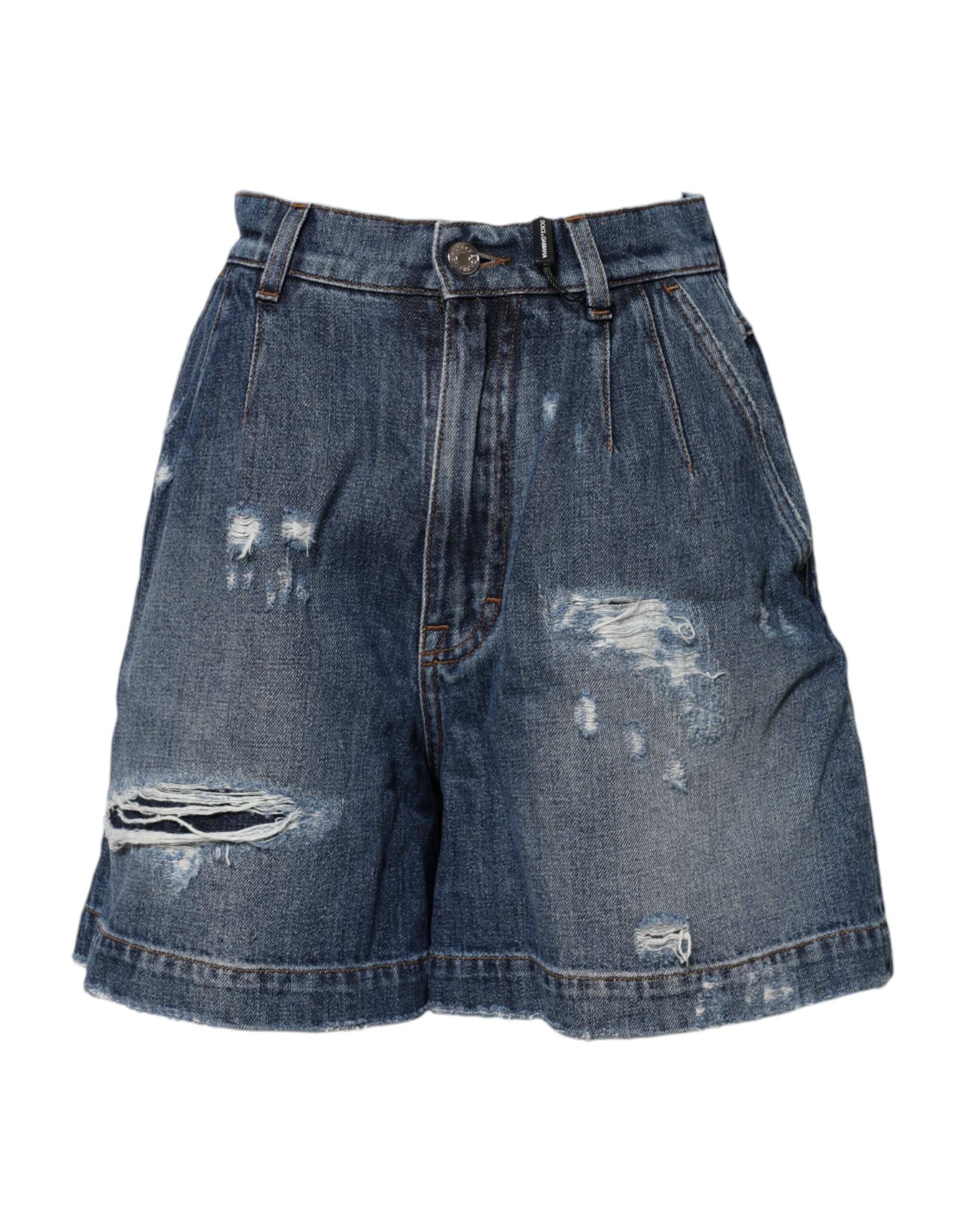 Dolce & Gabbana Bermuda shorts in distressed denim made of blue cotton-1
