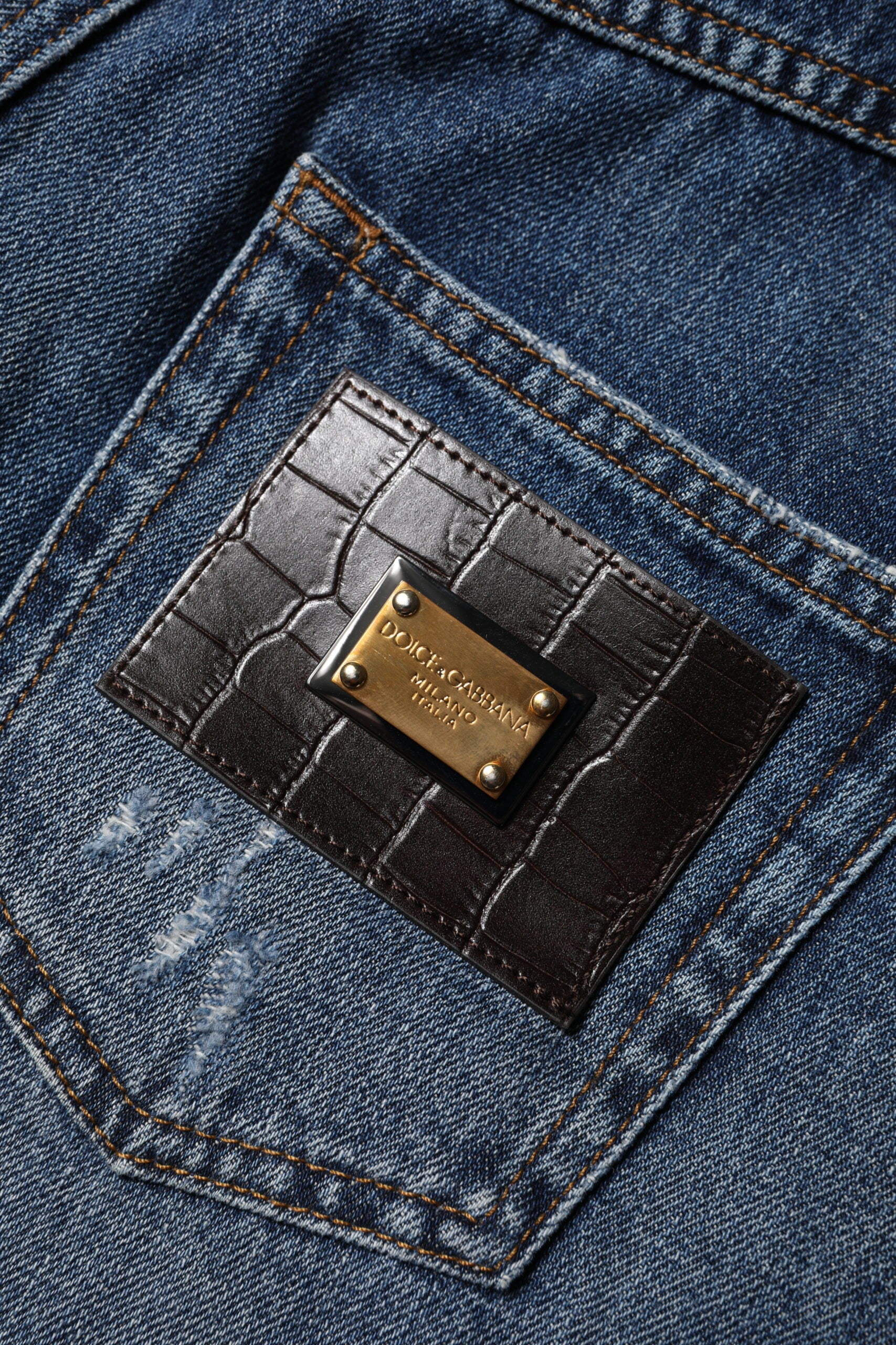 Dolce & Gabbana Bermuda shorts in distressed denim made of blue cotton-5