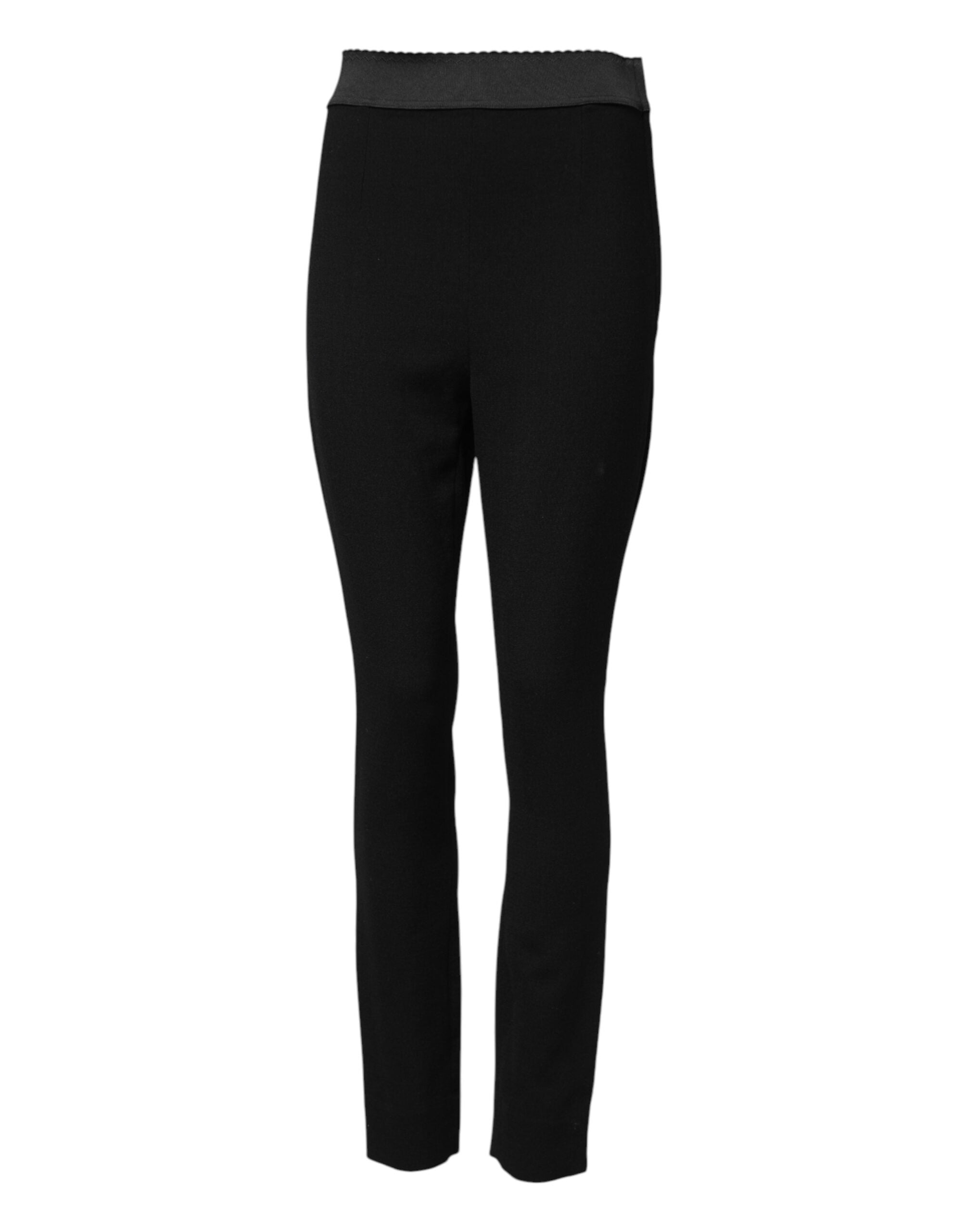 Dolce & Gabbana Black Wool Leggings Stretch Trousers