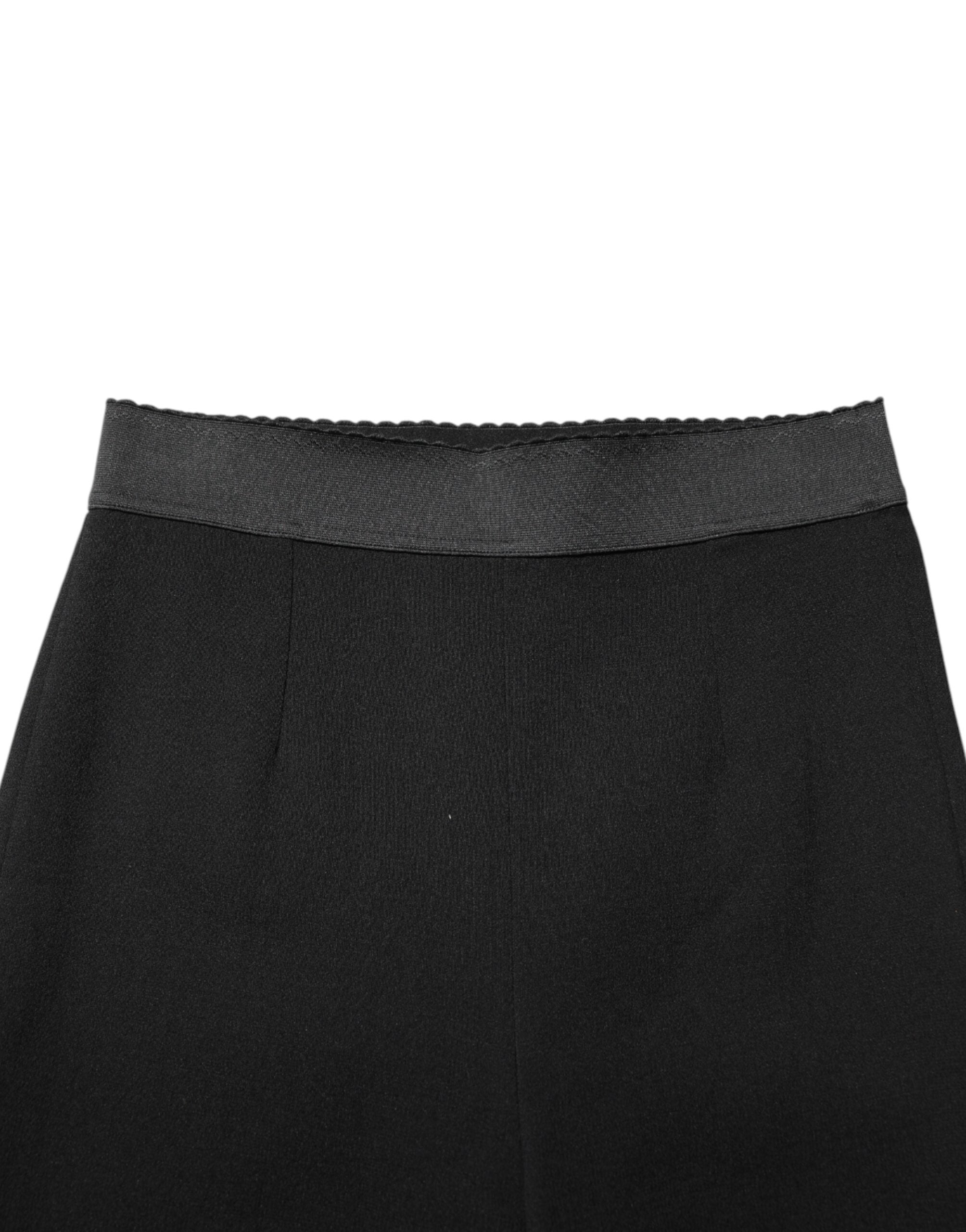 Dolce & Gabbana Black Wool Leggings Stretch Trousers-4