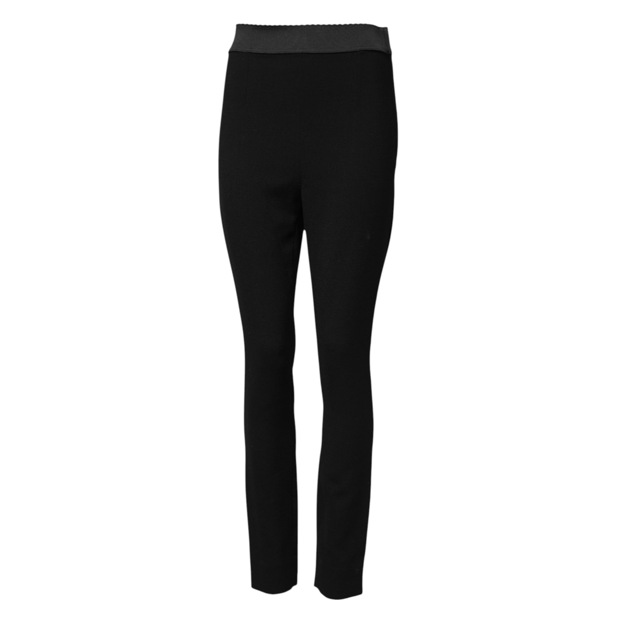 Dolce & Gabbana Black Wool Leggings Stretch Trousers-5