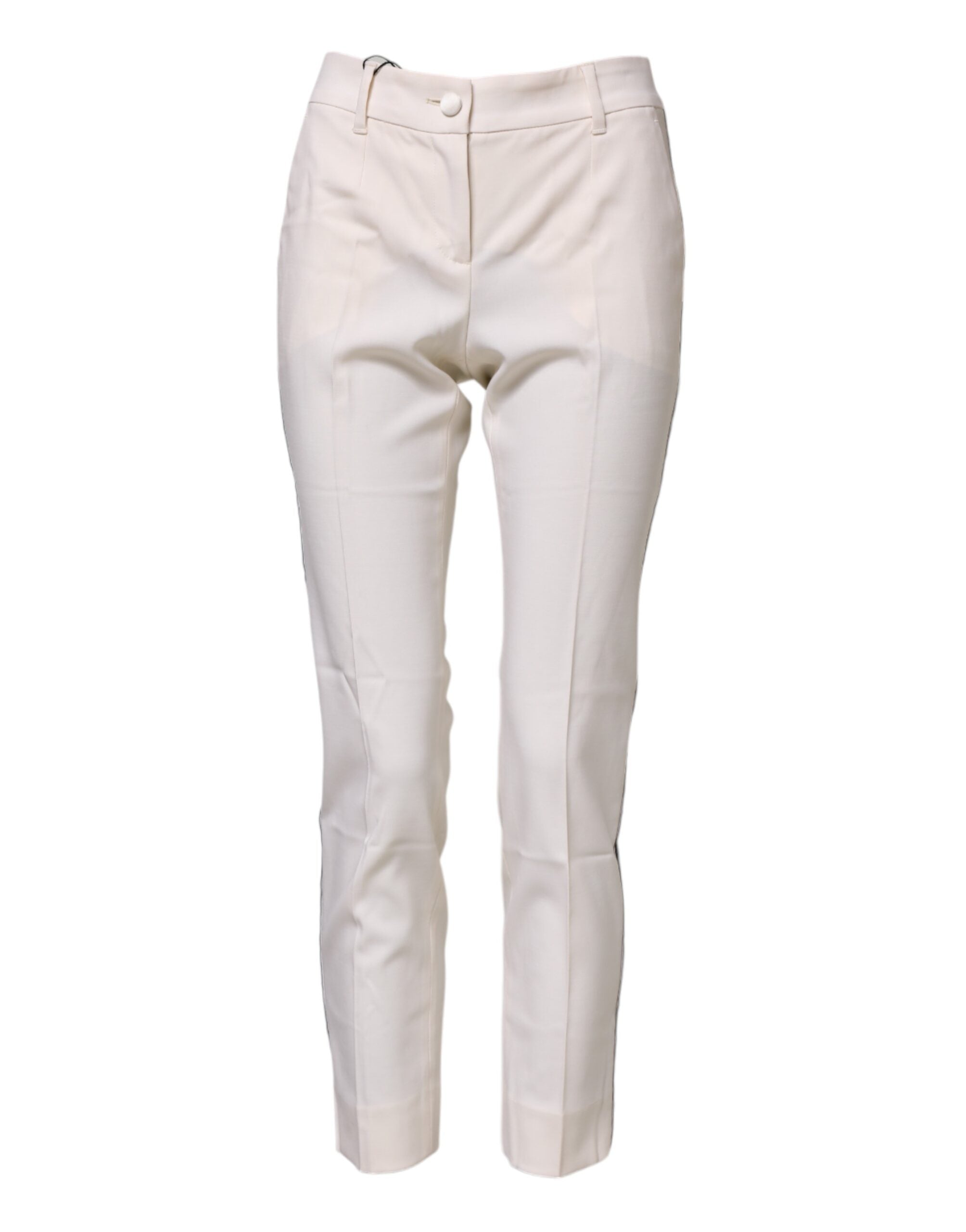 Dolce & Gabbana White tapered high-waisted wool trousers-2