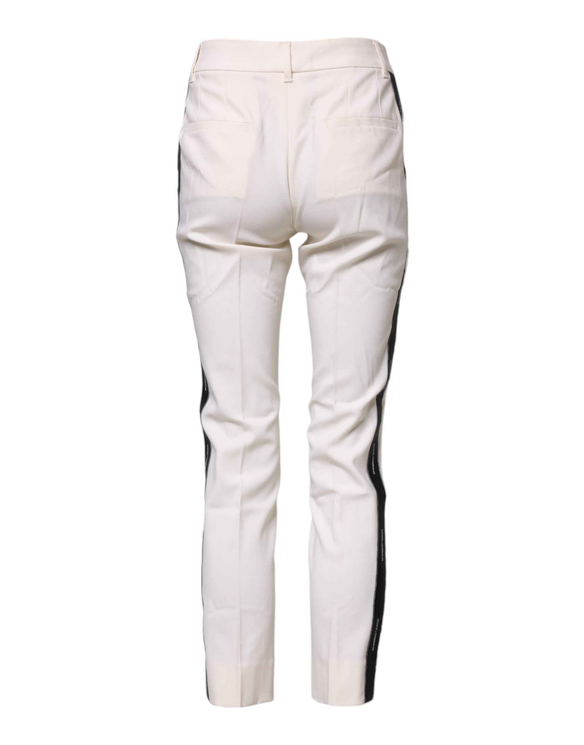 Dolce & Gabbana White tapered high-waisted wool trousers-3