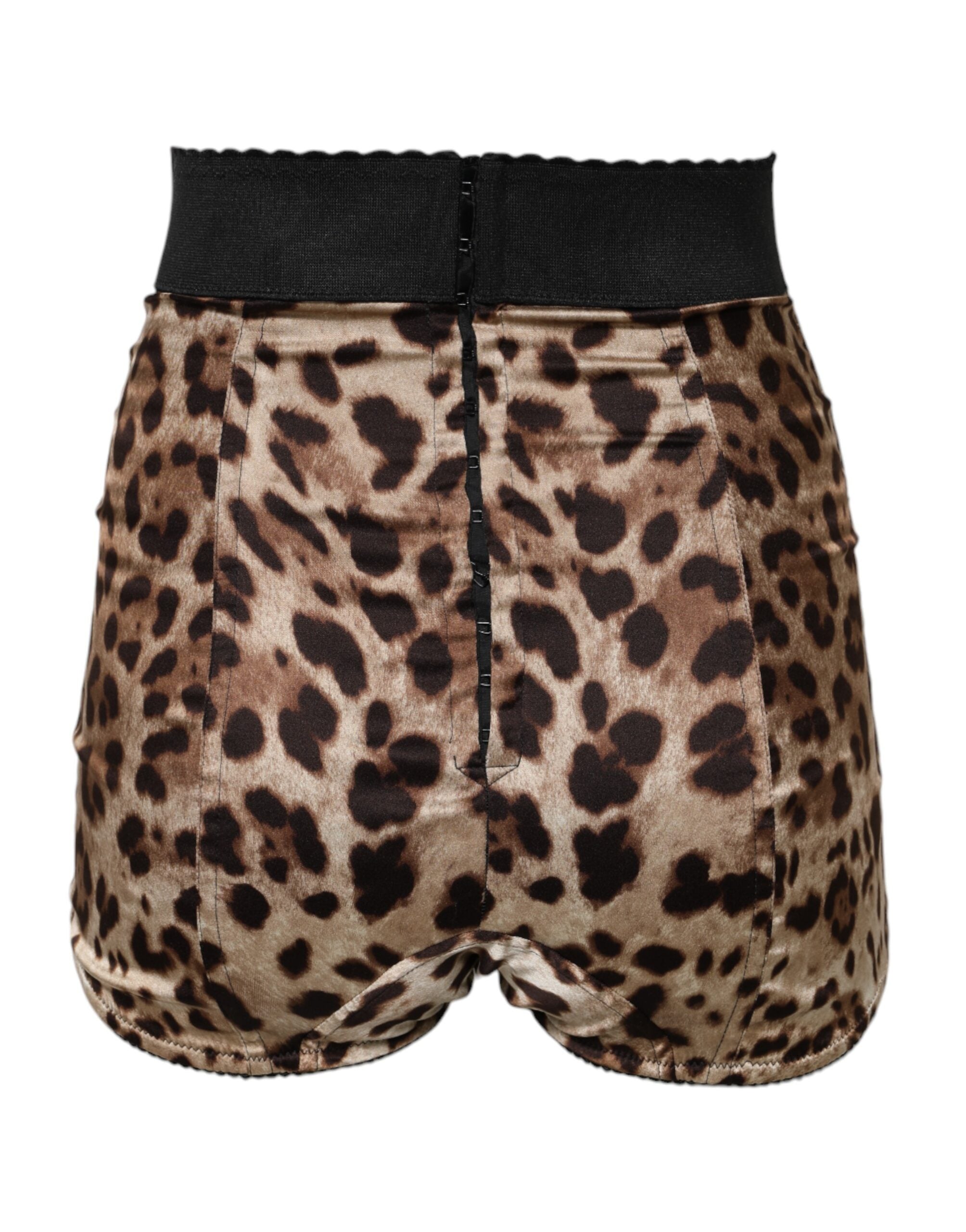 Dolce & Gabbana Brown Leopard High Waist Hot Pants Shorts-3