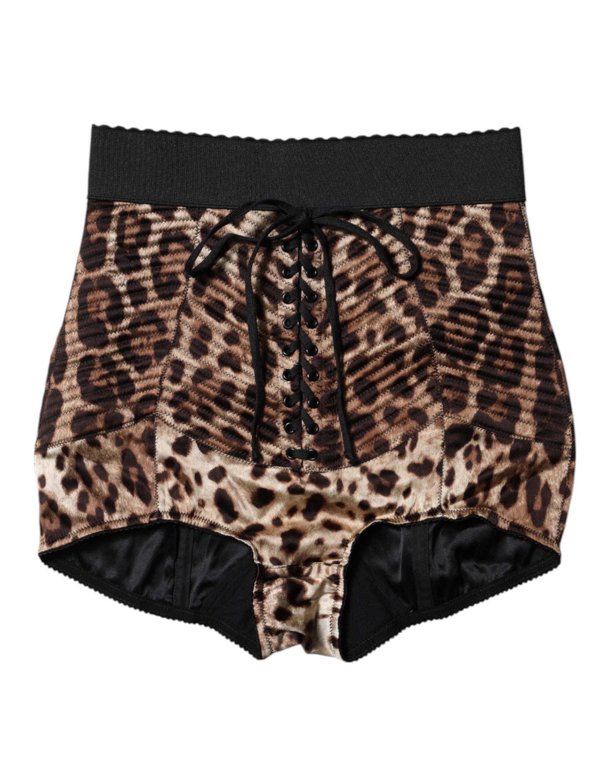 Dolce & Gabbana Brown Leopard High Waist Hot Pants Shorts-4