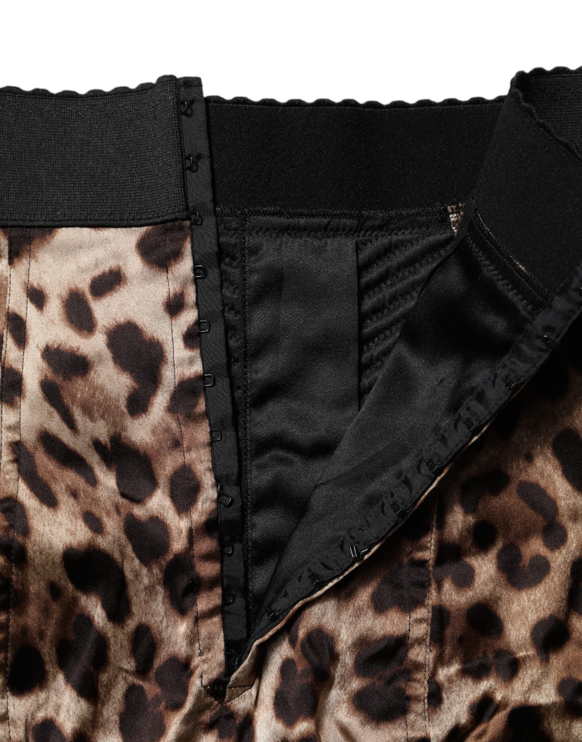 Dolce & Gabbana Brown Leopard High Waist Hot Pants Shorts-5