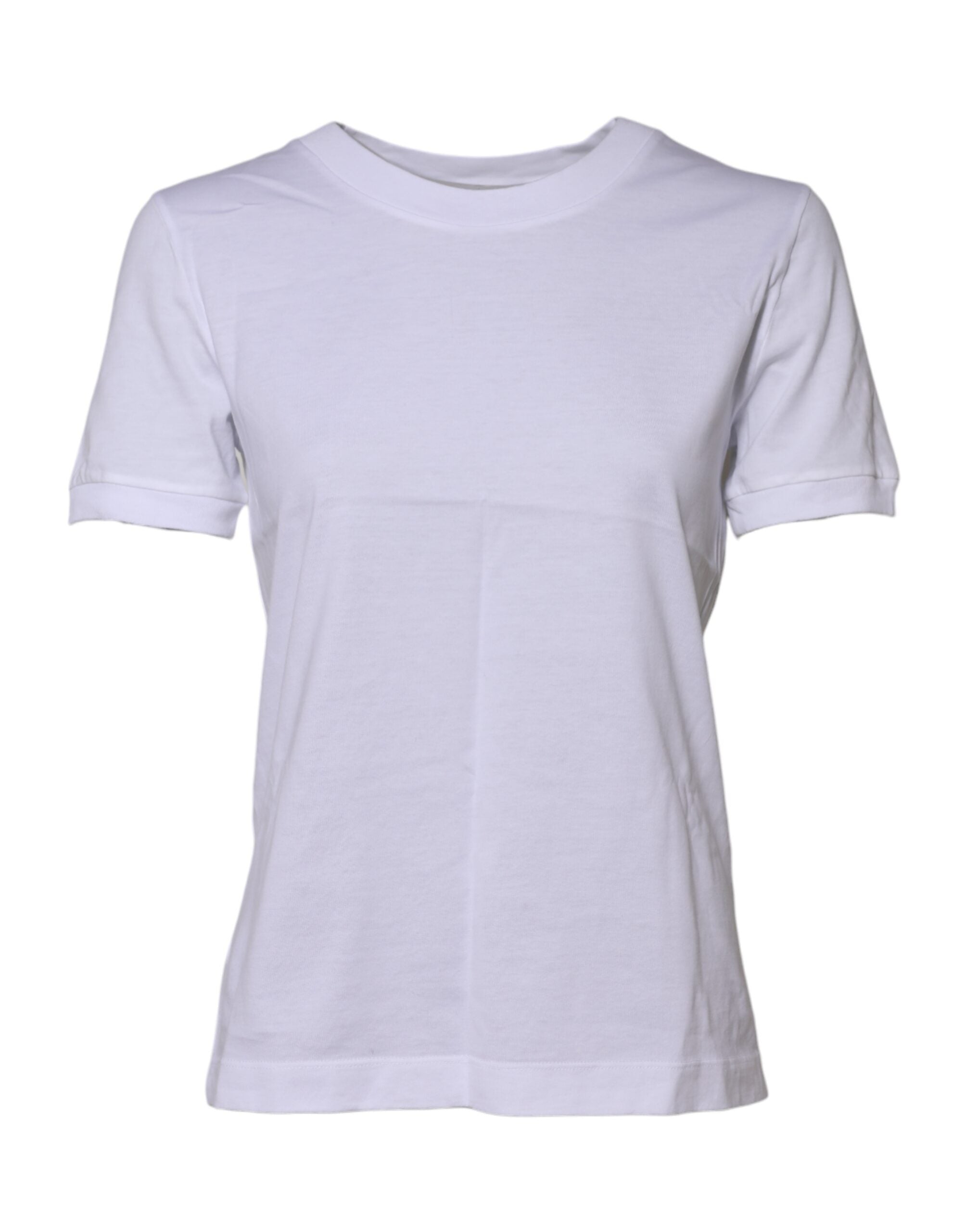 Dolce & Gabbana white cotton T-shirt with round neck and short sleeves-2
