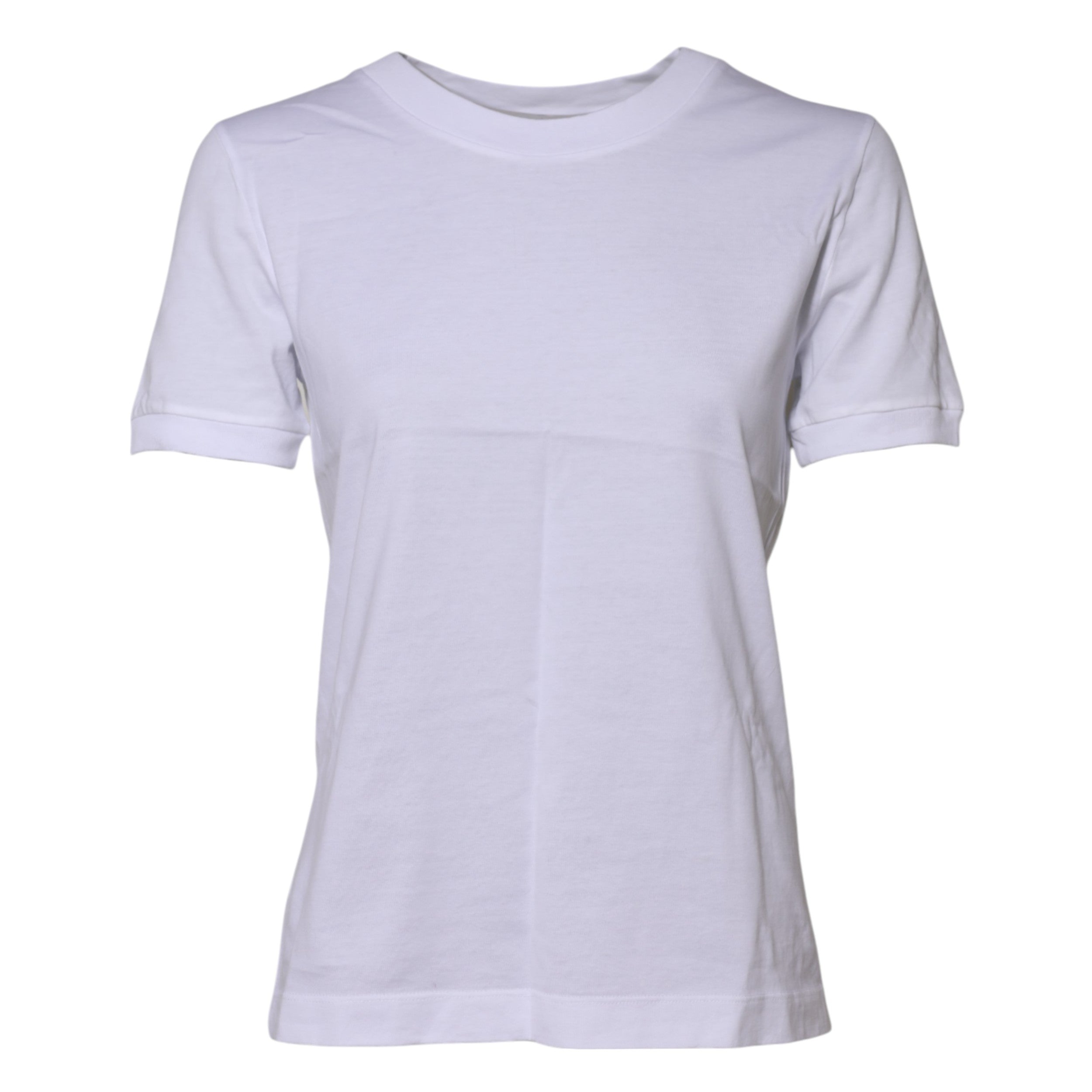 Dolce & Gabbana white cotton T-shirt with round neck and short sleeves-5