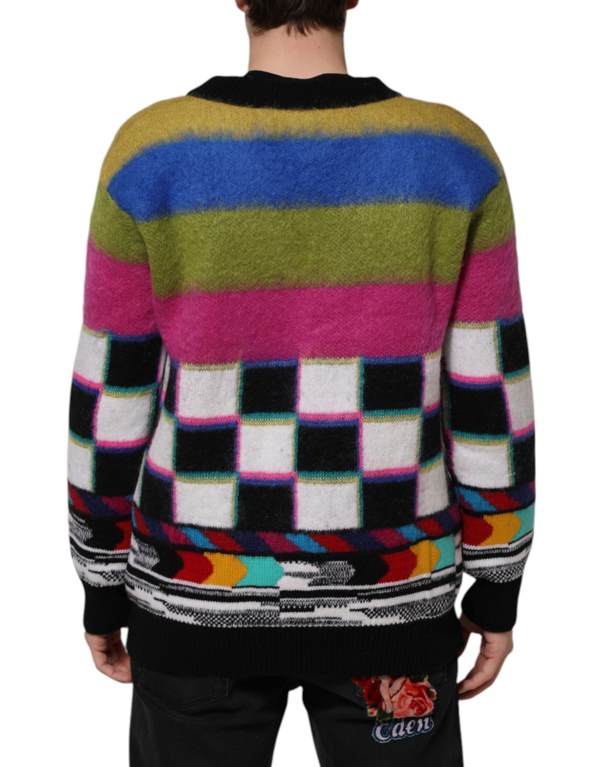 Dolce & Gabbana Multicolor Glitch Design Pullover Pullover-4