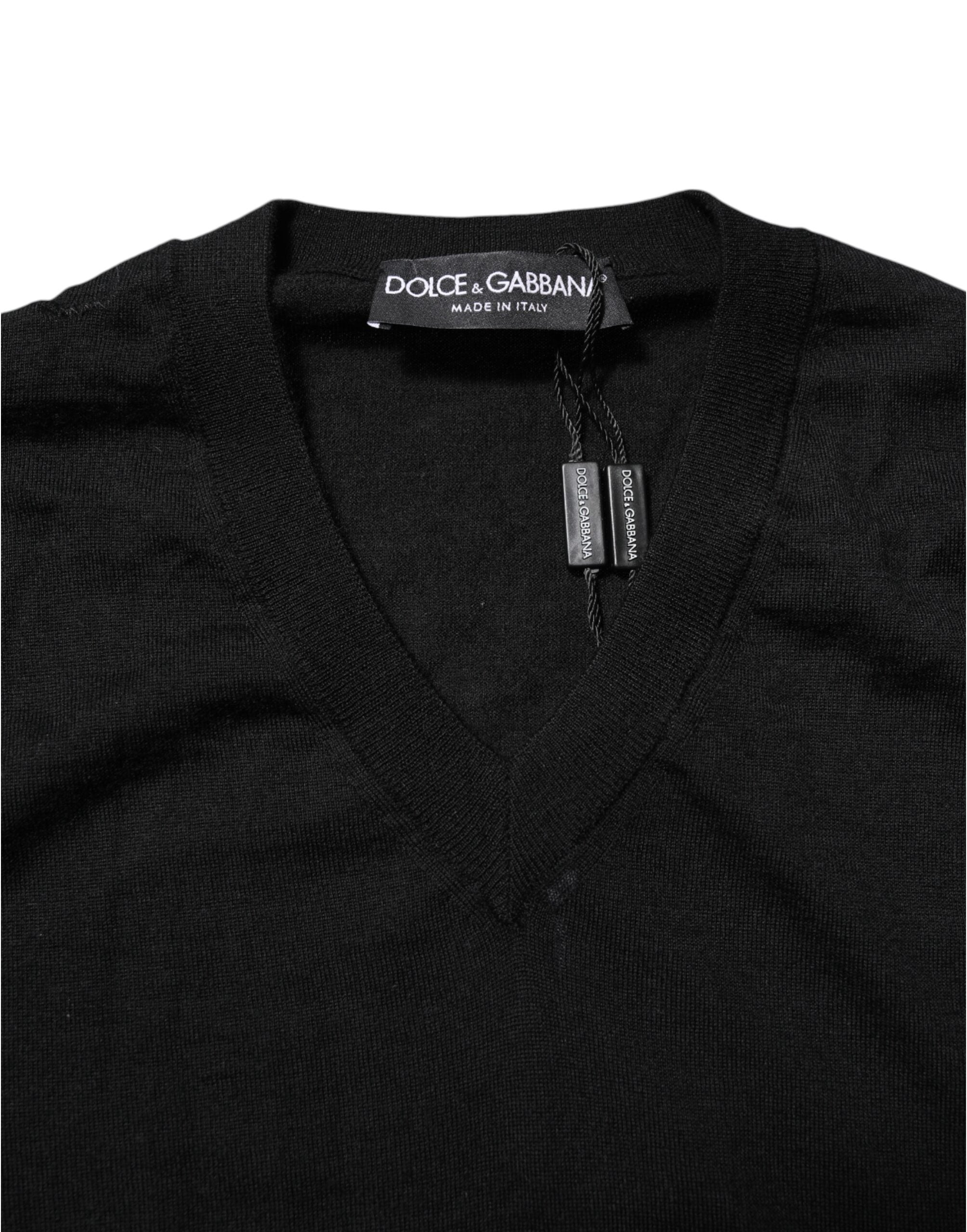 Dolce & Gabbana dark grey sweater with embroidered logo-5