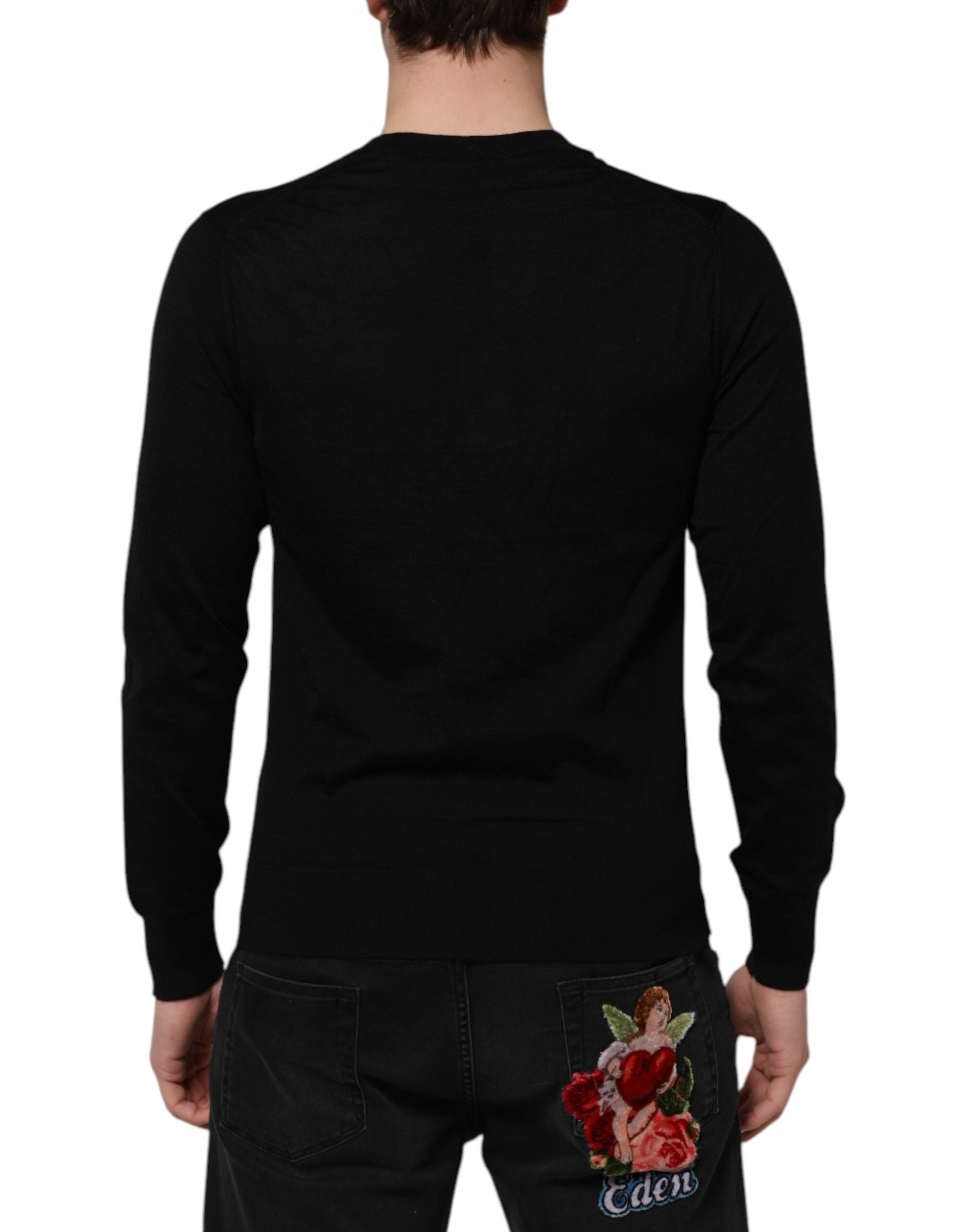 Dolce & Gabbana dark grey sweater with embroidered logo-4