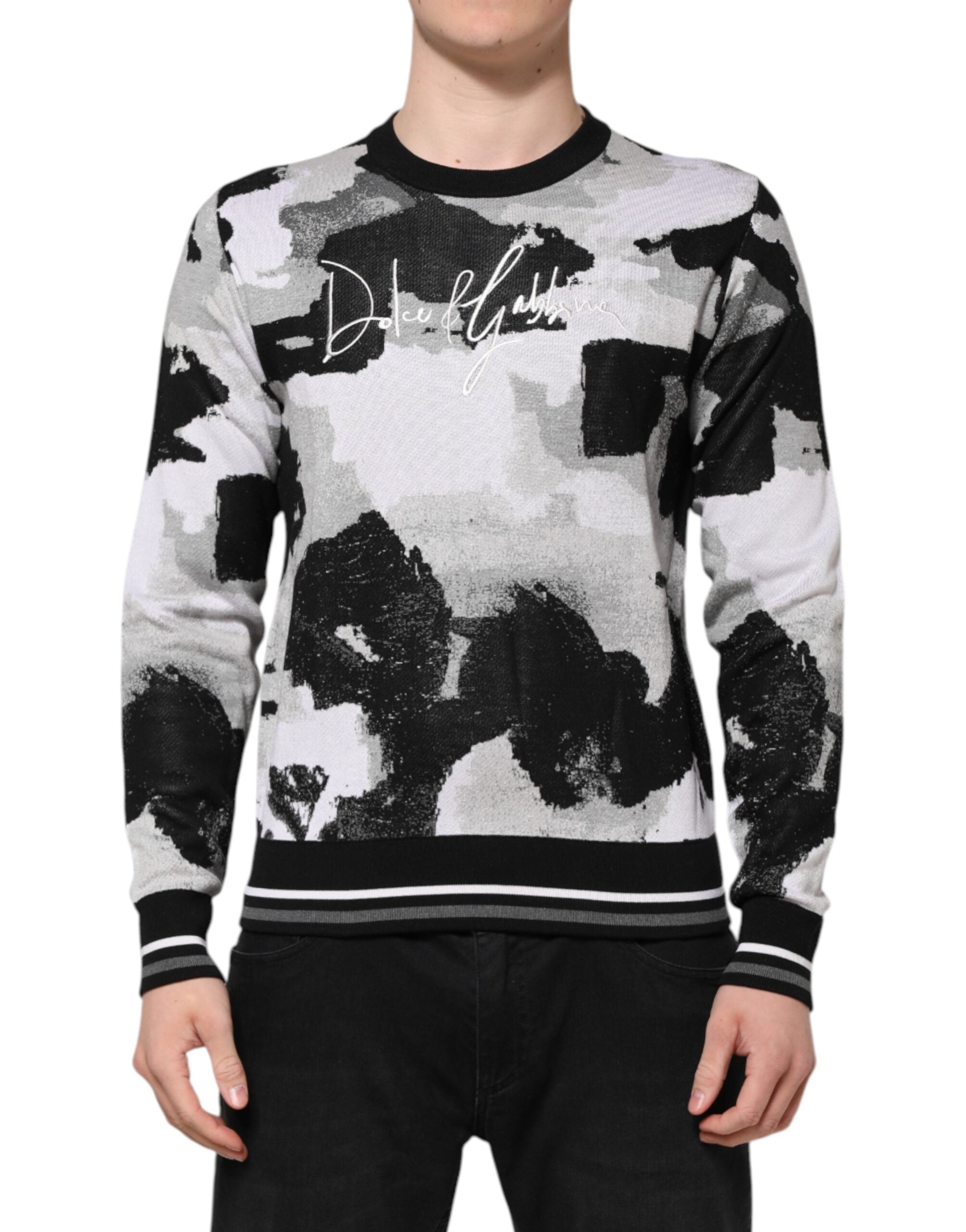 Dolce & Gabbana multicoloured silk sweater with camouflage pattern-1